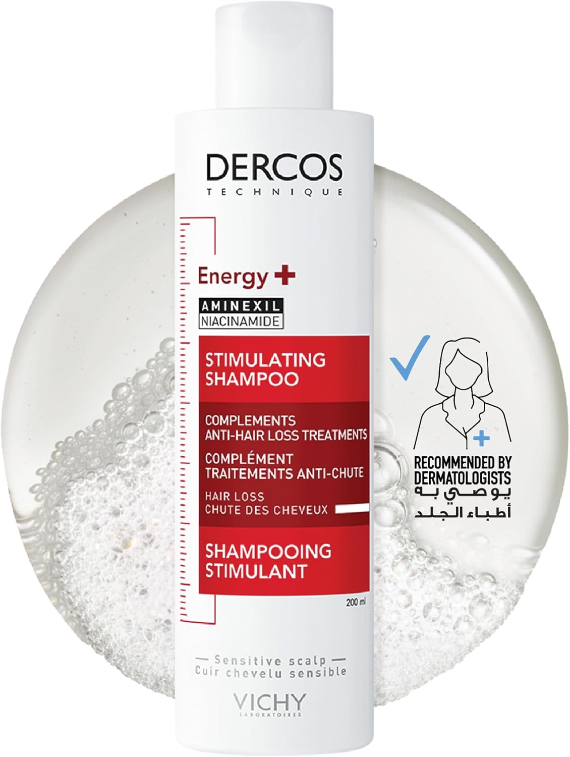 Vichy Dercos Energy+ Shampoo - 200ml | Strengthening & Revitalizing Formula