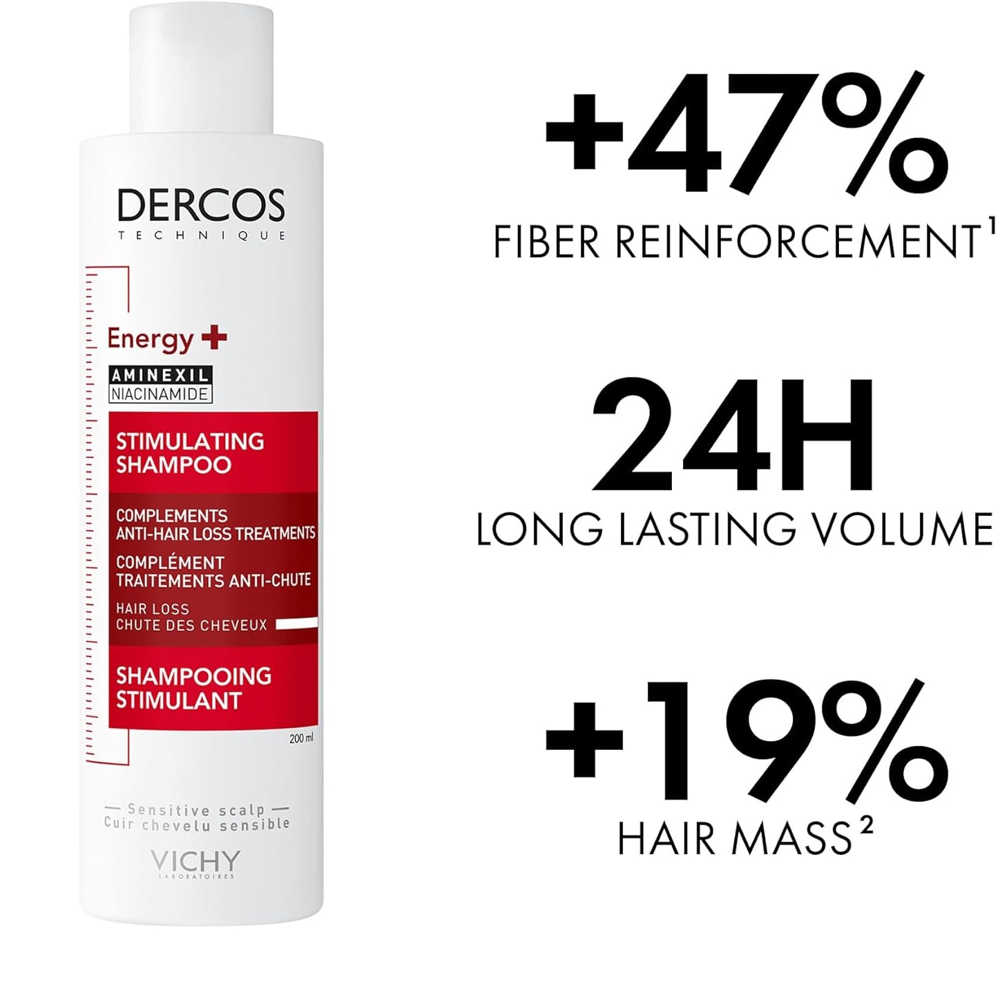 Vichy Dercos Energy+ Shampoo - 200ml | Strengthening & Revitalizing Formula - Image 2