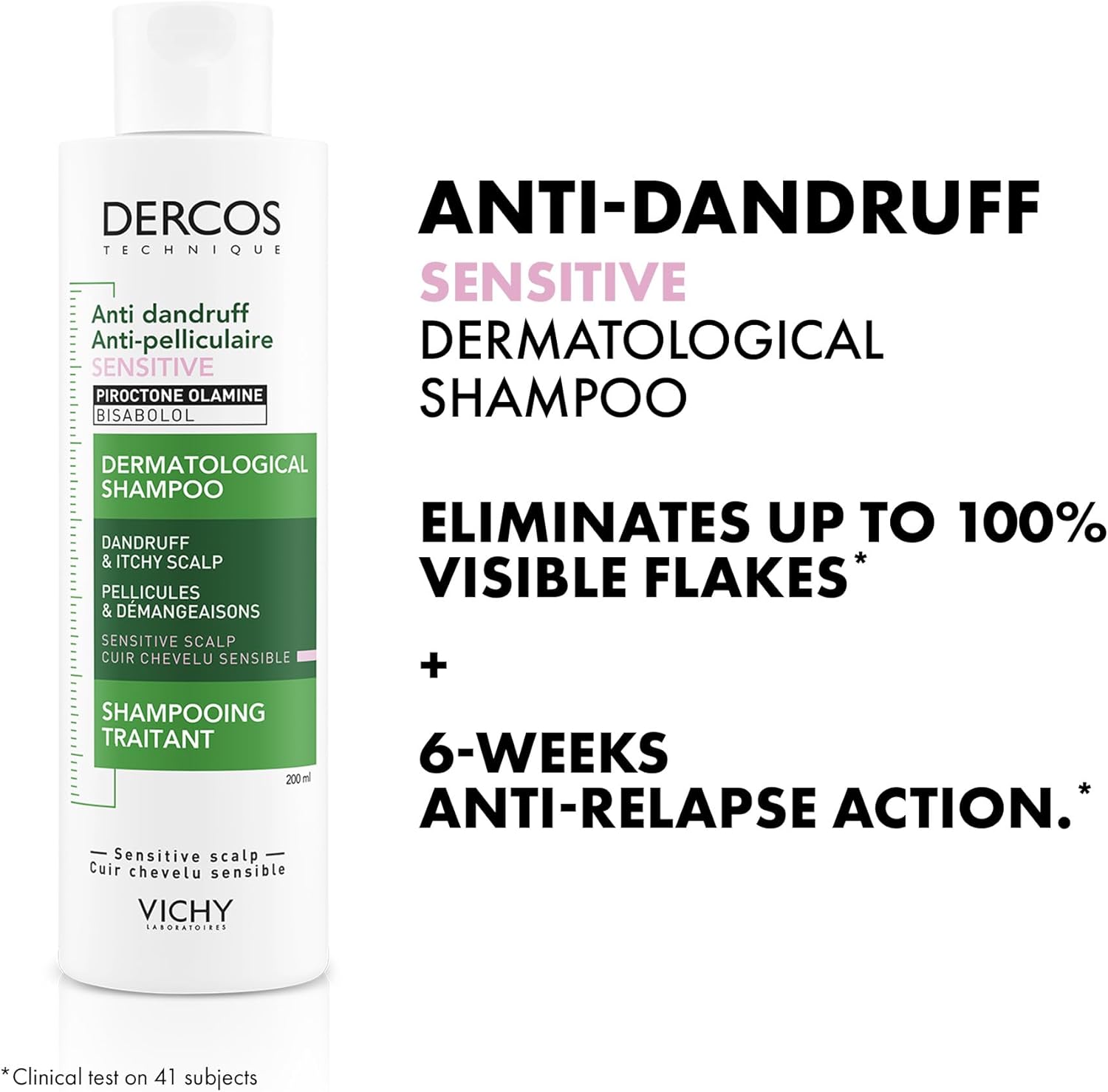 Vichy Dercos Anti Dandruff Shampoo for Sensitive Scalp 200ml - Image 2