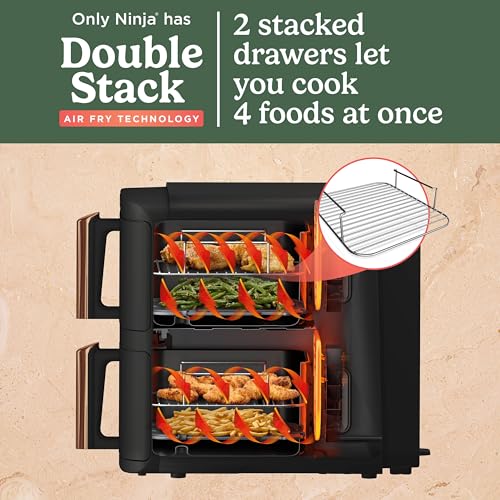 Ninja Double Stack XL 9.5L Air Fryer, 2 Drawers, Black/Copper - Image 3