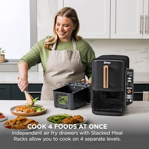 Ninja Double Stack XL 9.5L Air Fryer, 2 Drawers, Black/Copper - Image 4