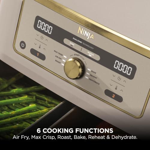 Ninja MAX Dual Zone Digital Air Fryer, 9.5L, Stone Gold DZ400UKSTGD - Image 6