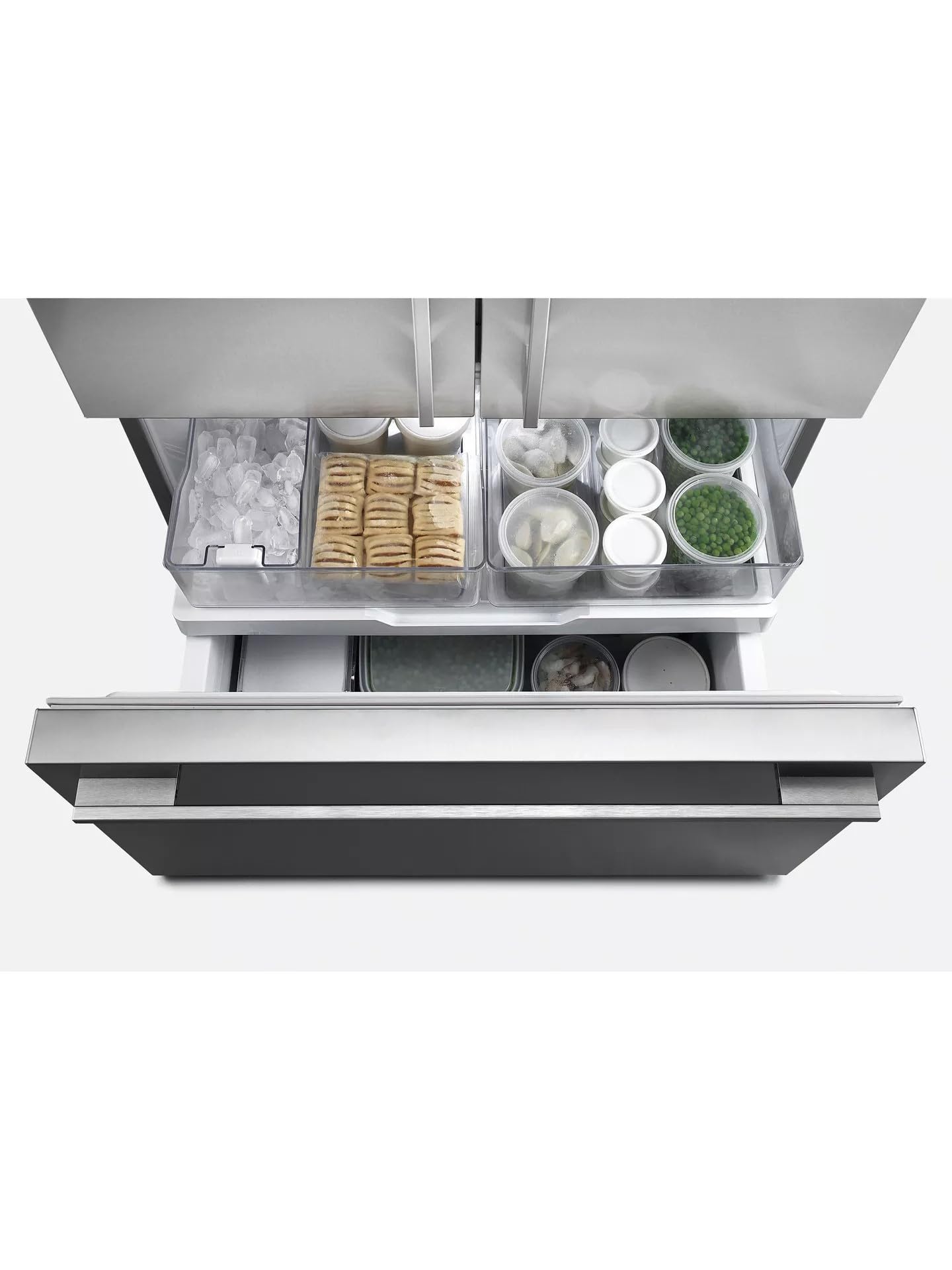 569L French Door Freestanding Fridge Freezer, Stainless Steel, Frost Free, E Energy Rating - Image 5