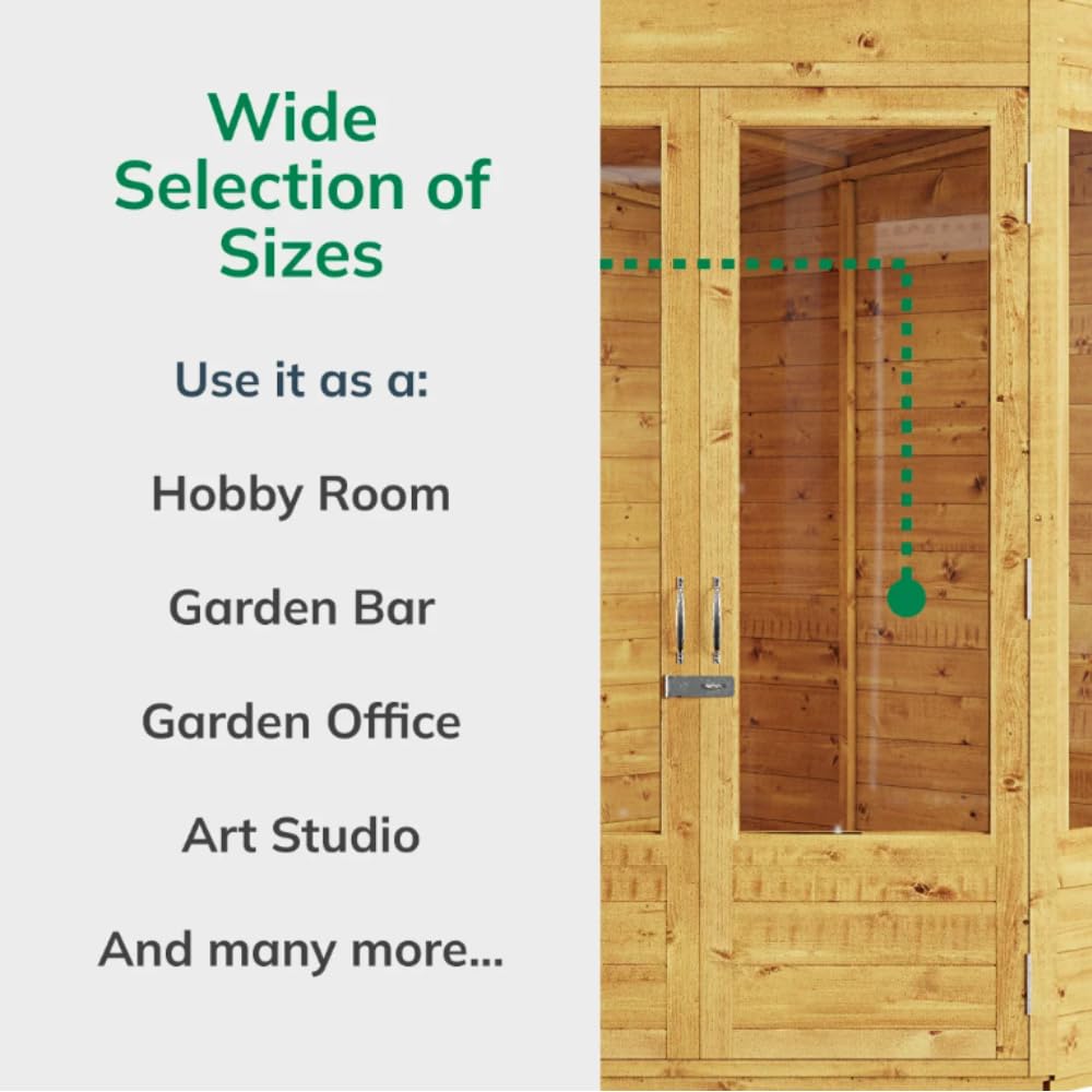 BillyOh Corner Summerhouse Log Cabin 7 x 7 Garden Storage Shed Wooden Summer House Sheds Picton Summerhouses Pressure Treated Available (Spray - Image 5