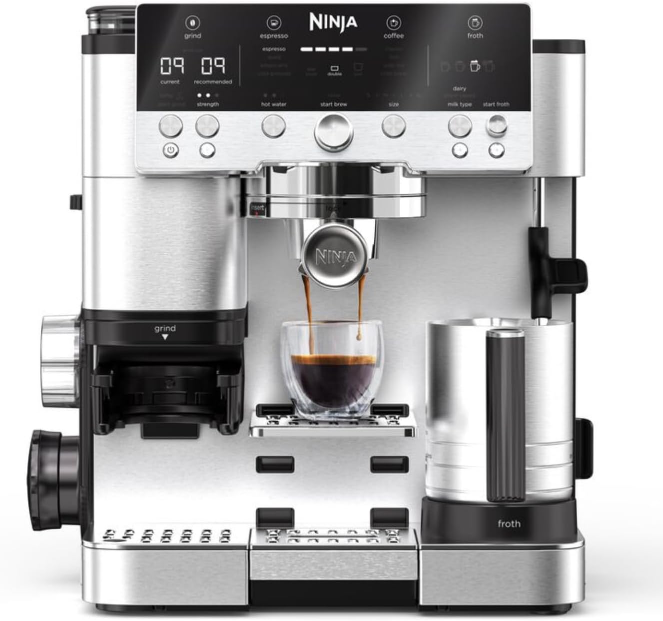 Ninja Luxe Premier 3-in-1 Coffee Machine, Silver ES601UK