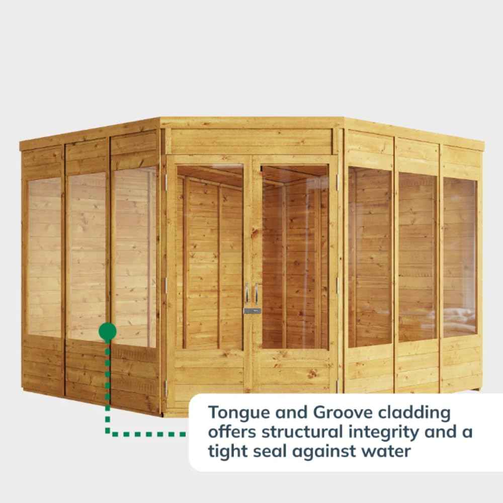 BillyOh Corner Summerhouse Log Cabin 7 x 7 Garden Storage Shed Wooden Summer House Sheds Picton Summerhouses Pressure Treated Available (Spray - Image 6
