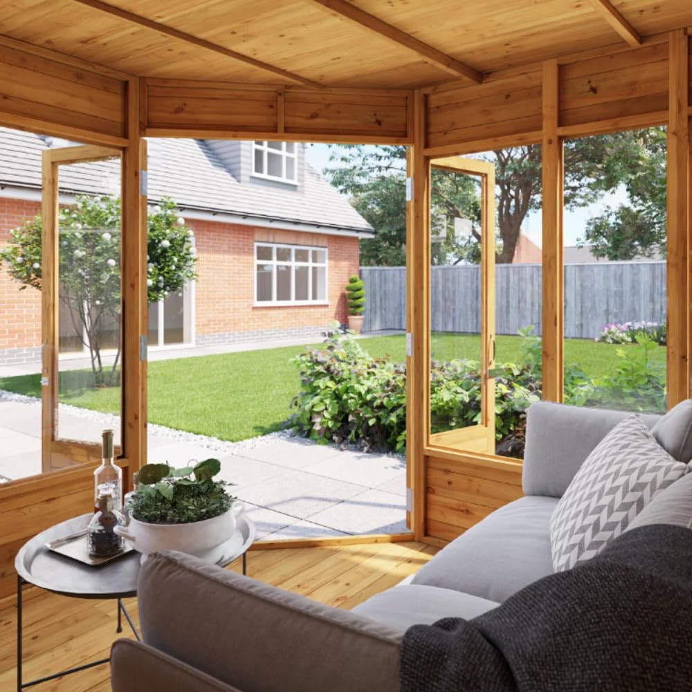 BillyOh Corner Summerhouse Log Cabin 7 x 7 Garden Storage Shed Wooden Summer House Sheds Picton Summerhouses Pressure Treated Available (Spray - Image 7