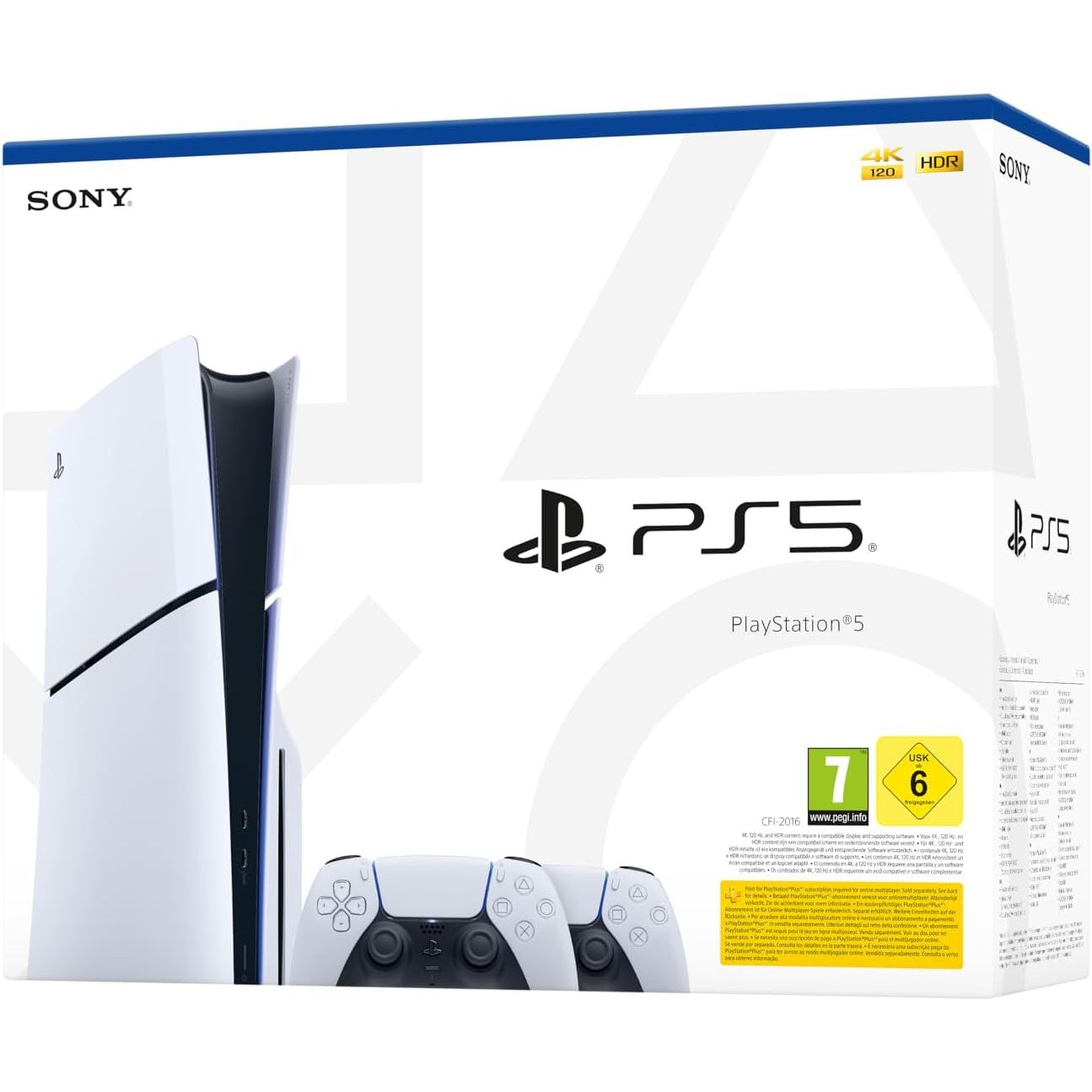 PlayStation 5 Slim Disc Console with Two DualSense Wireless Controllers - Image 3