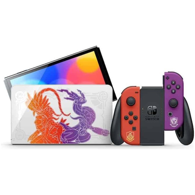 Switch Console, 64GB OLED Scarlet Violet + Red Purple Joy-Con - Image 8