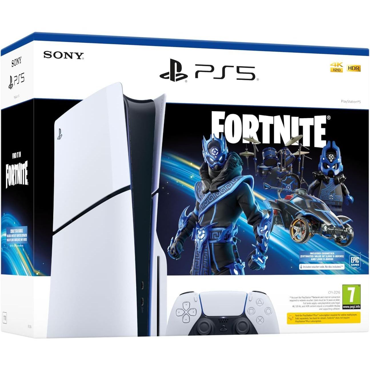 PlayStation 5 Console Slim Disc - Fortnite Cobalt Star Bundle - Image 2