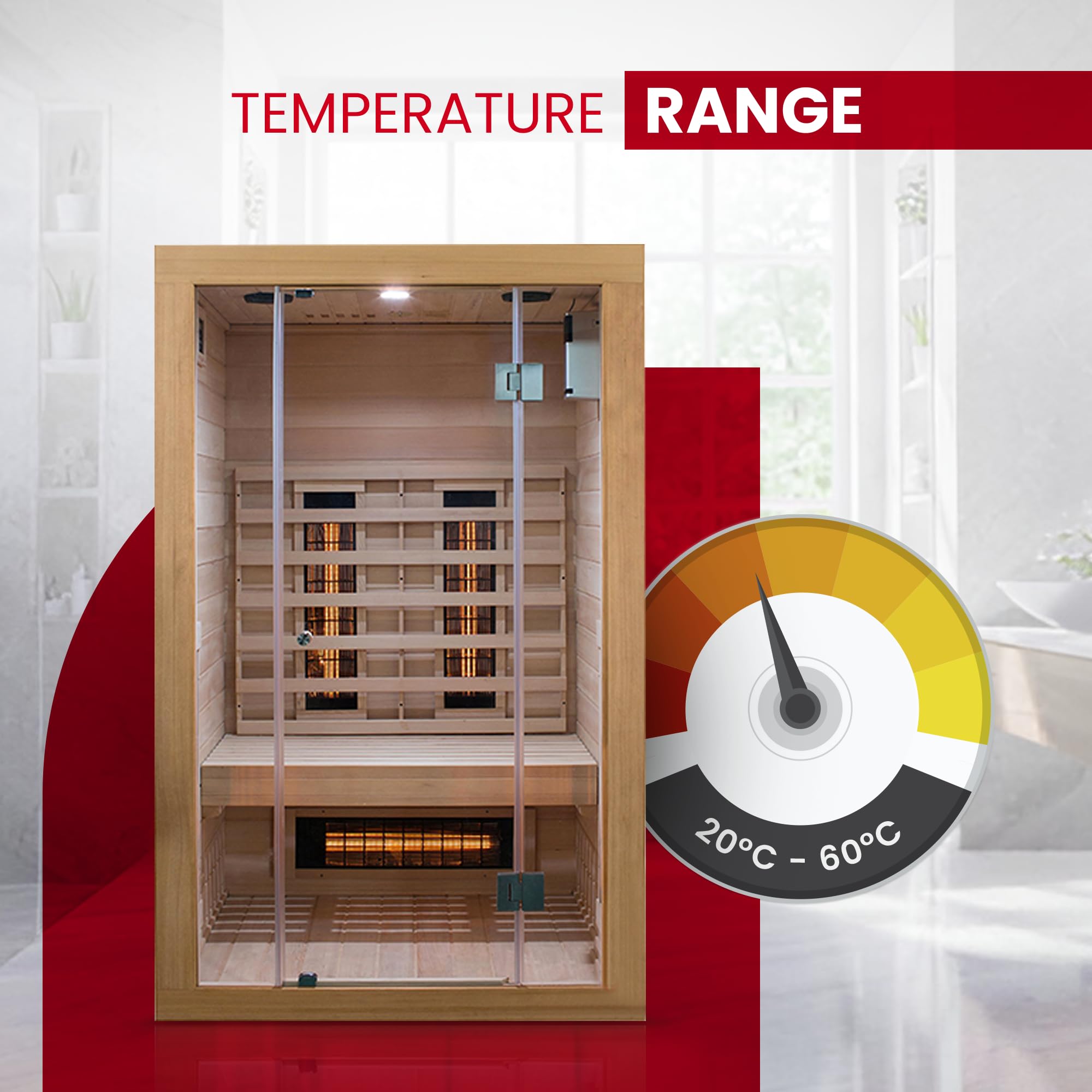 SaunaMed 2-6 Person Full Spectrum Infrared Indoor Sauna EMR NeutralTM 13A Plug & Play (2 Person) - Image 8