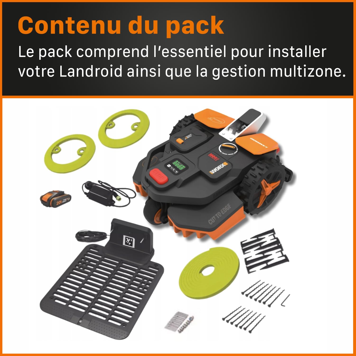 WORX WR202E Landroid Vision Robotic Lawn Mower – 250m2 Patented AIA Mowing Multi-Zone, Auto Charging, 20V PowerShare Battery, Rain Sensor - Image 11