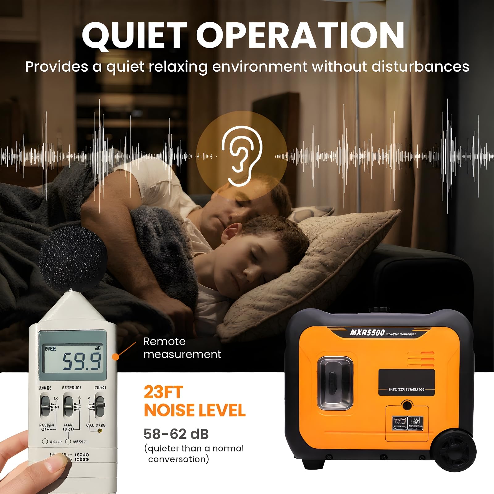 maXpeedingrods 5500W Petrol Inverter Generator Silent Pure Sine Wave Generator for RV Travel,Home Backup,or Jobsites - Image 5