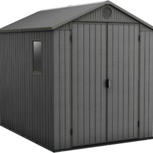 6 x 8 ft Outdoor Garden Storage Shed with Double Doors, Window & Heavy-Duty Floor Panel
