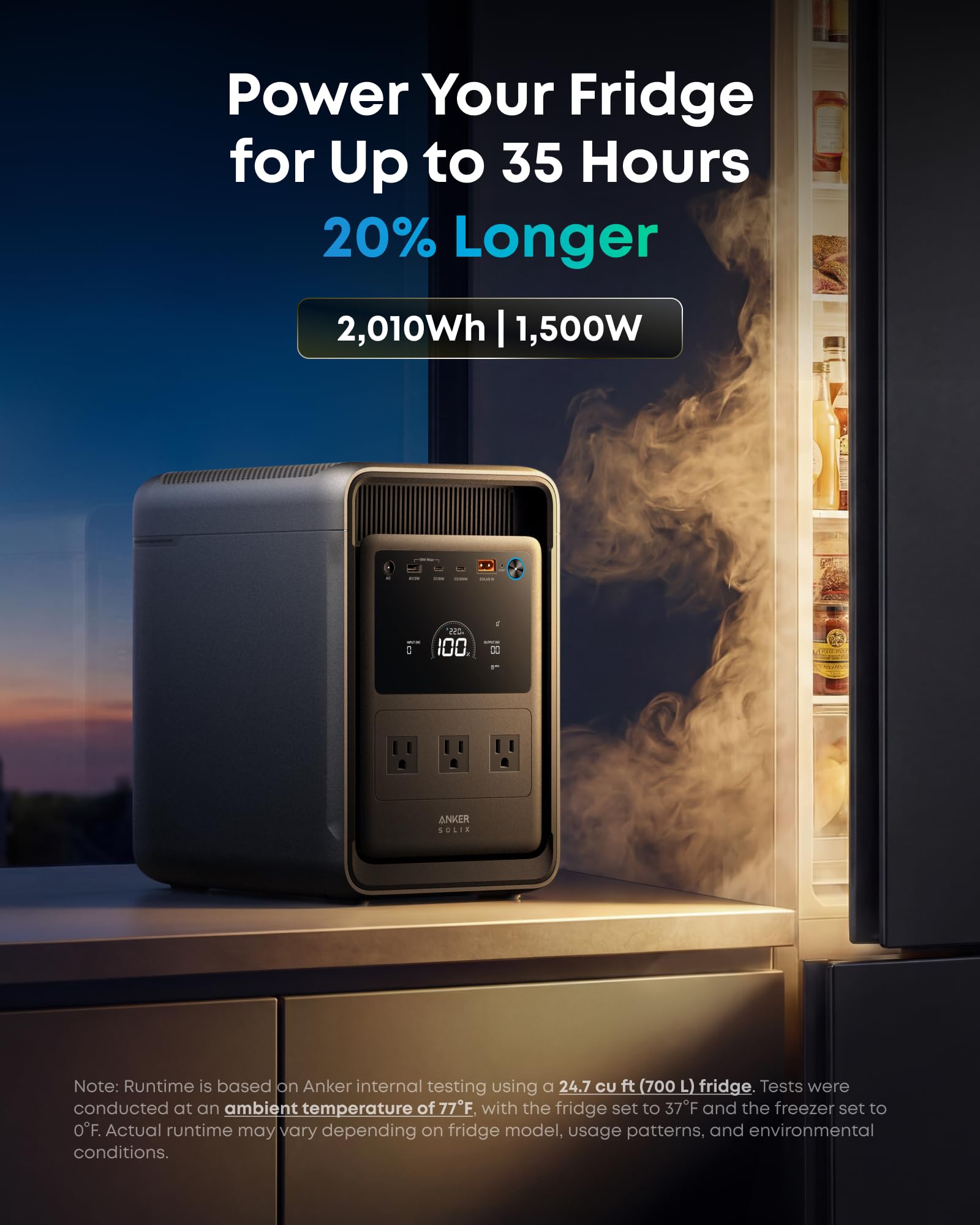 S2000 Portable Power Station, 2,010Wh, 3,000W Peak, Home Backup - Image 2