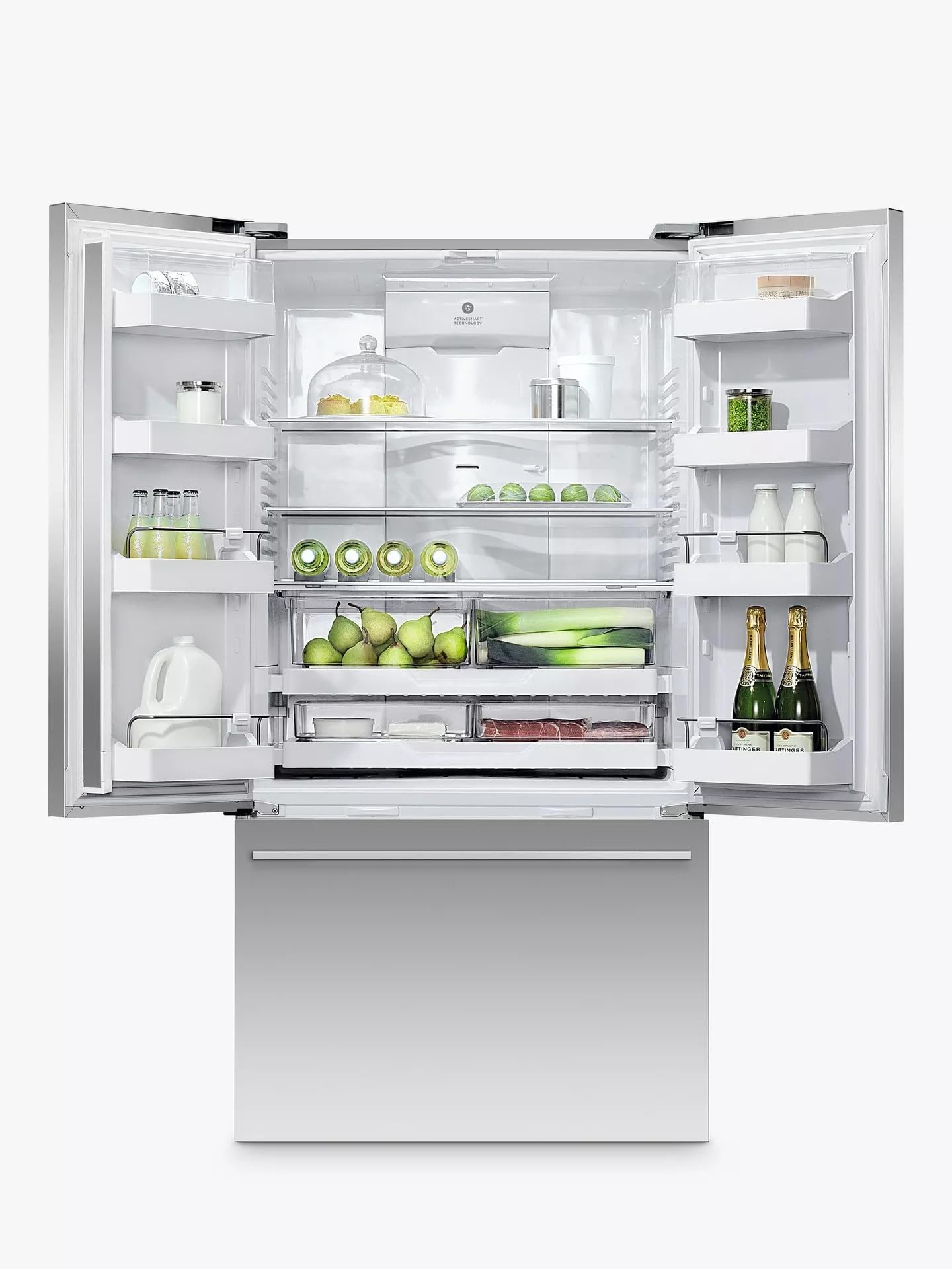 569L French Door Freestanding Fridge Freezer, Stainless Steel, Frost Free, E Energy Rating - Image 9