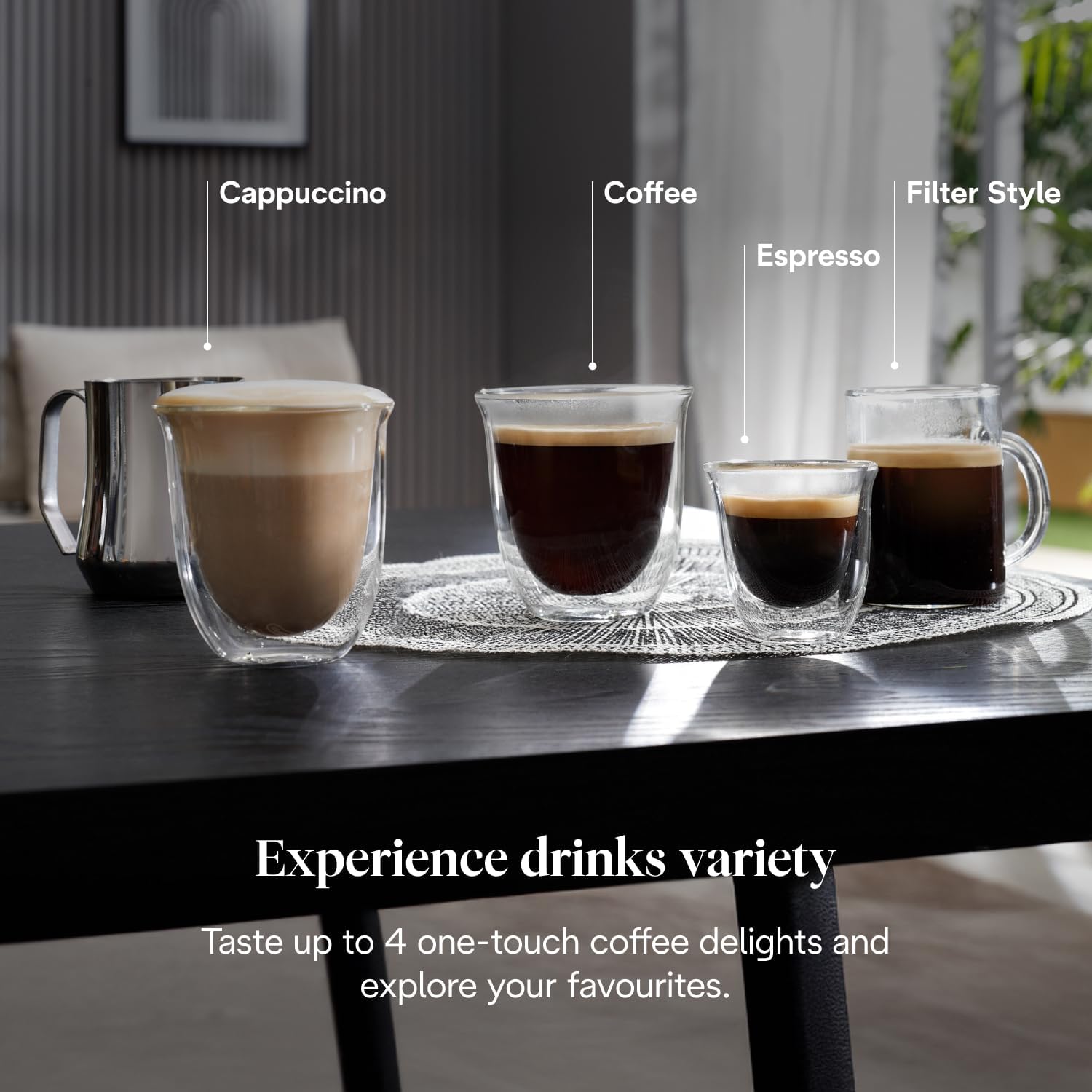 De'Longhi Magnifica ECAM222.20.B, Automatic Coffee Machine with Milk Nozzle, Bean to Cup Espresso Machine with 4 One-Touch Recipes, Soft-Touch Control Panel, 1450W, Black - Image 4