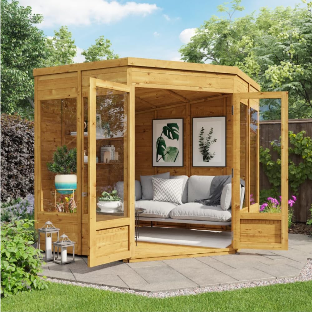 BillyOh Corner Summerhouse Log Cabin 7 x 7 Garden Storage Shed Wooden Summer House Sheds Picton Summerhouses Pressure Treated Available (Spray - Image 2