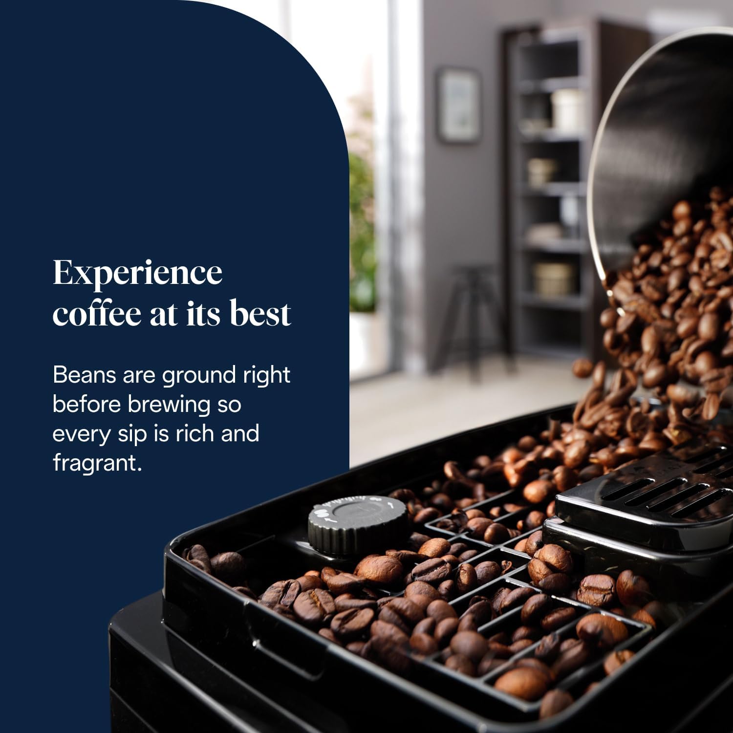 De'Longhi Magnifica ECAM222.20.B, Automatic Coffee Machine with Milk Nozzle, Bean to Cup Espresso Machine with 4 One-Touch Recipes, Soft-Touch Control Panel, 1450W, Black - Image 3