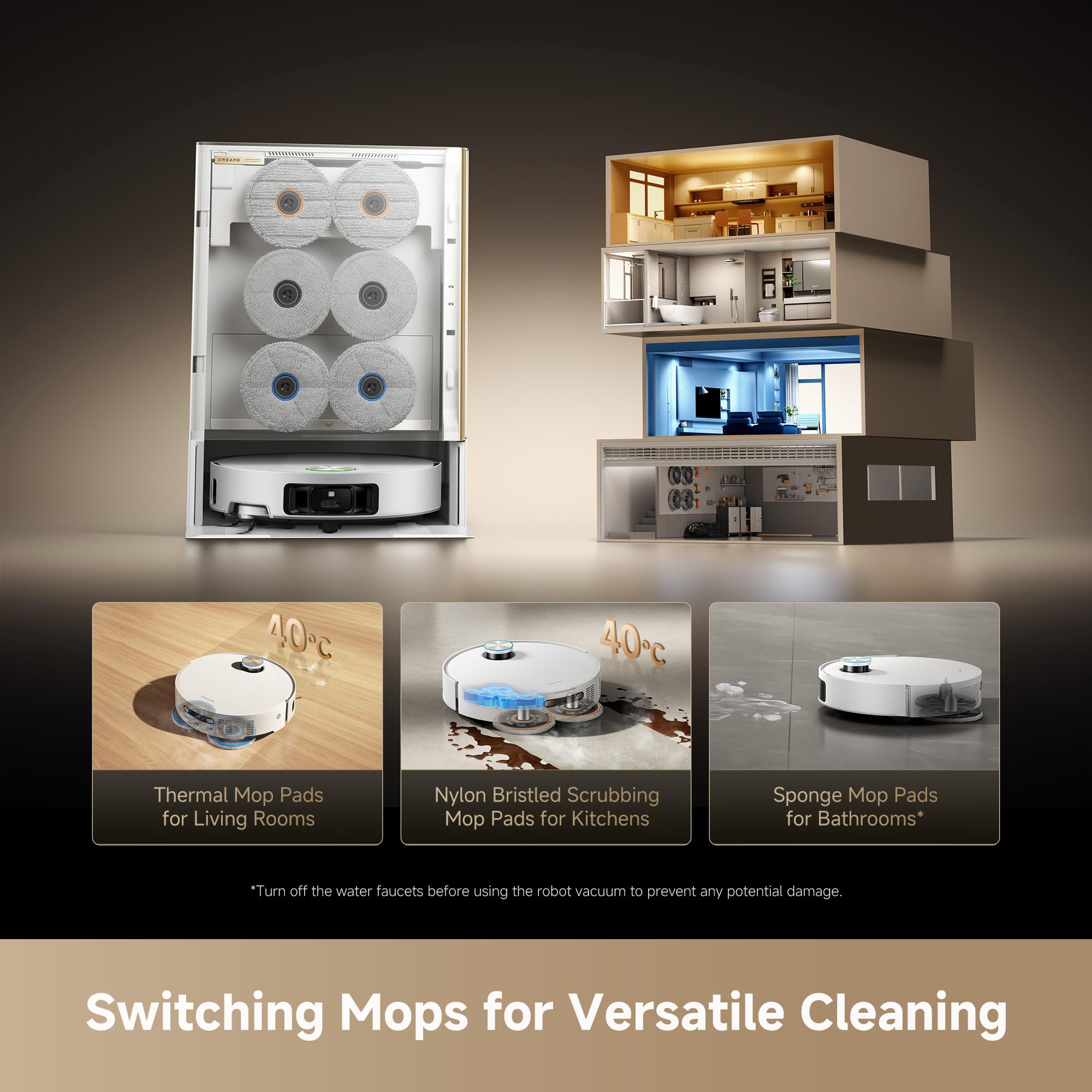 Robot Vacuum and Mop with Multi-Mop System, Up to 30,000Pa Suction, Obstacle Avoidance, Auto Empty & Mop Washing - Image 11