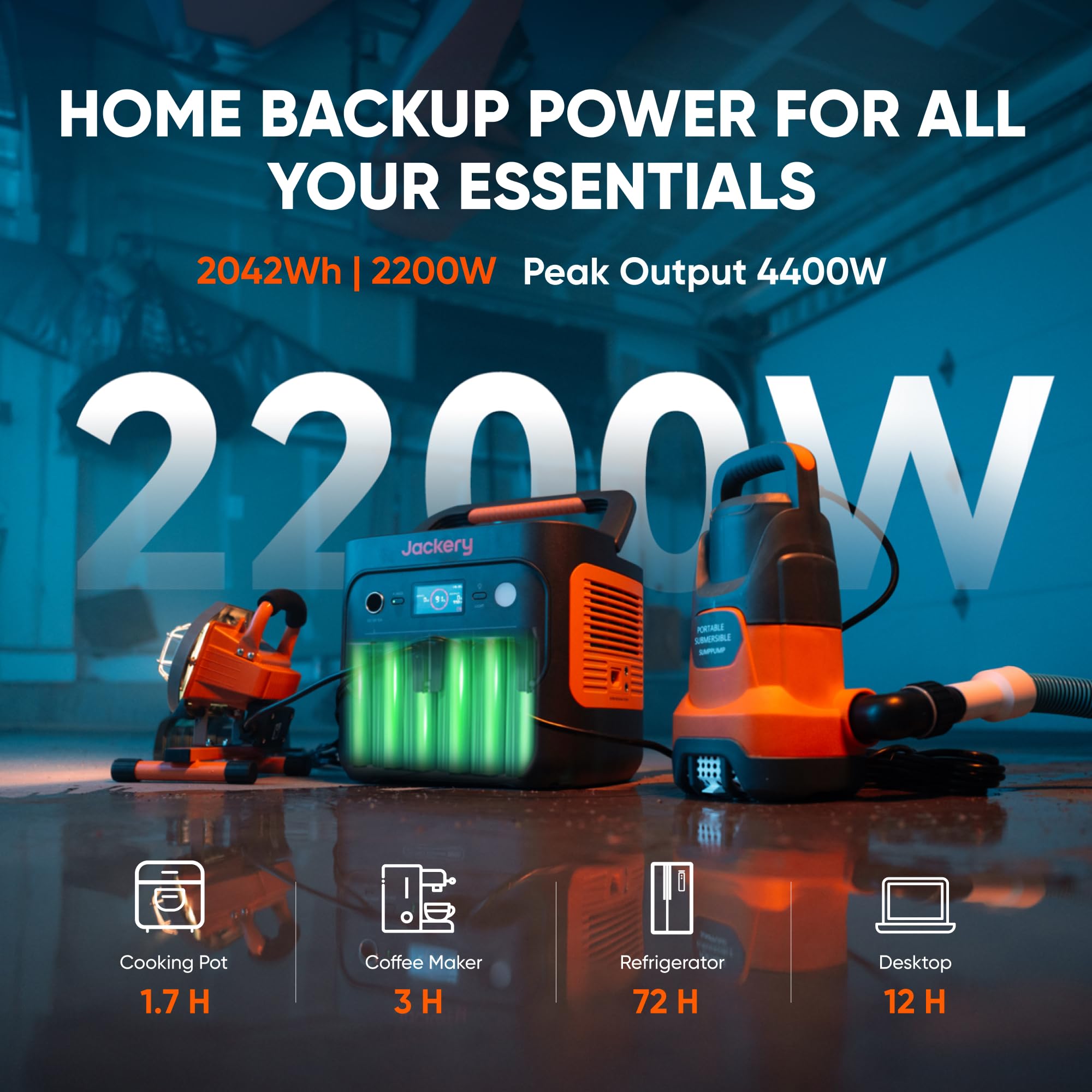 Jackery Explorer 2000 v2, 2042Wh 2200W(4400W Surge) Portable Power Station - Image 2