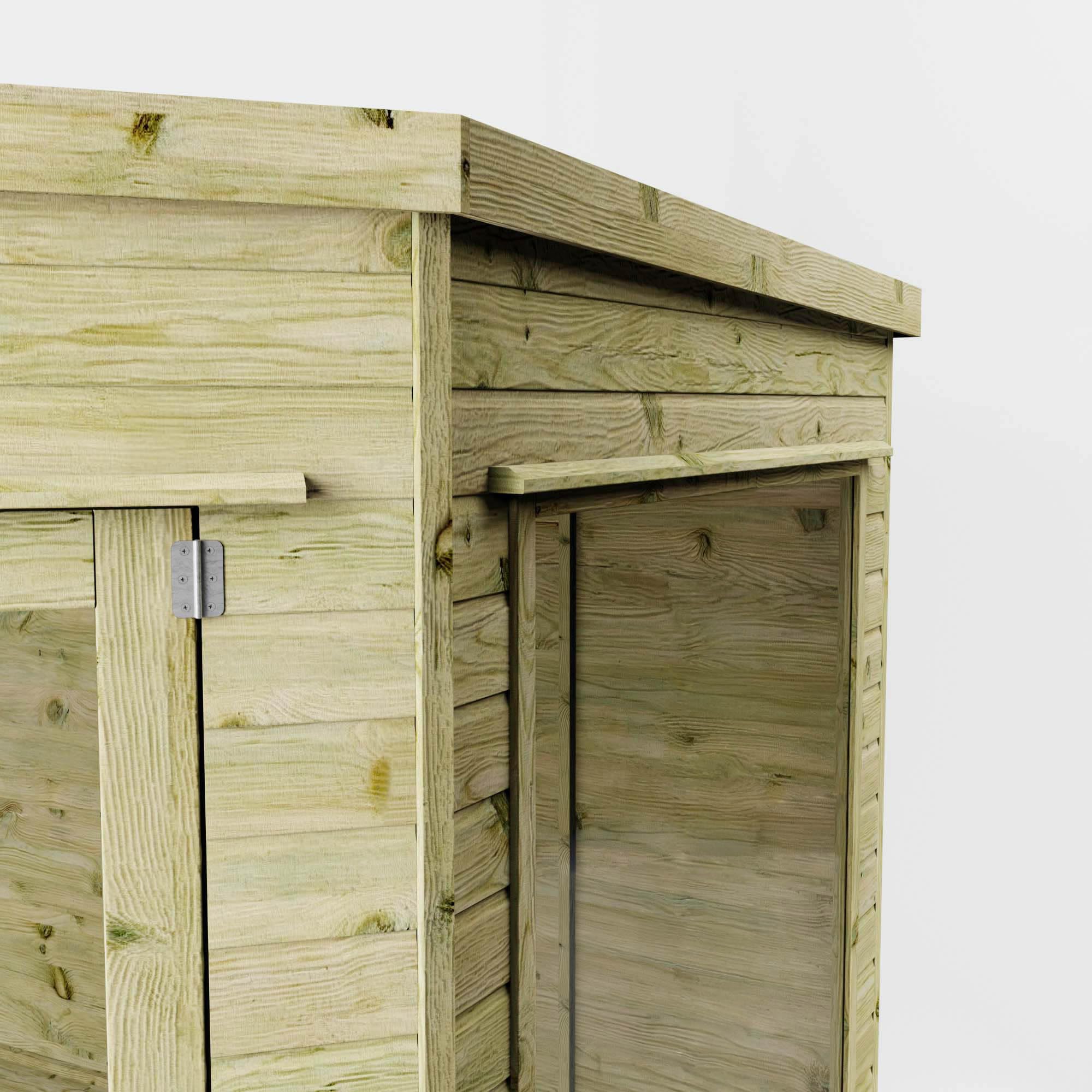 WALTONS | 11x7, 12x8, 13x9 Wooden Corner Summerhouse with Side Shed | Shiplap Tongue & Groove | Garden Room | Flat Roof | Double Door | Outdoor Sun - Image 7