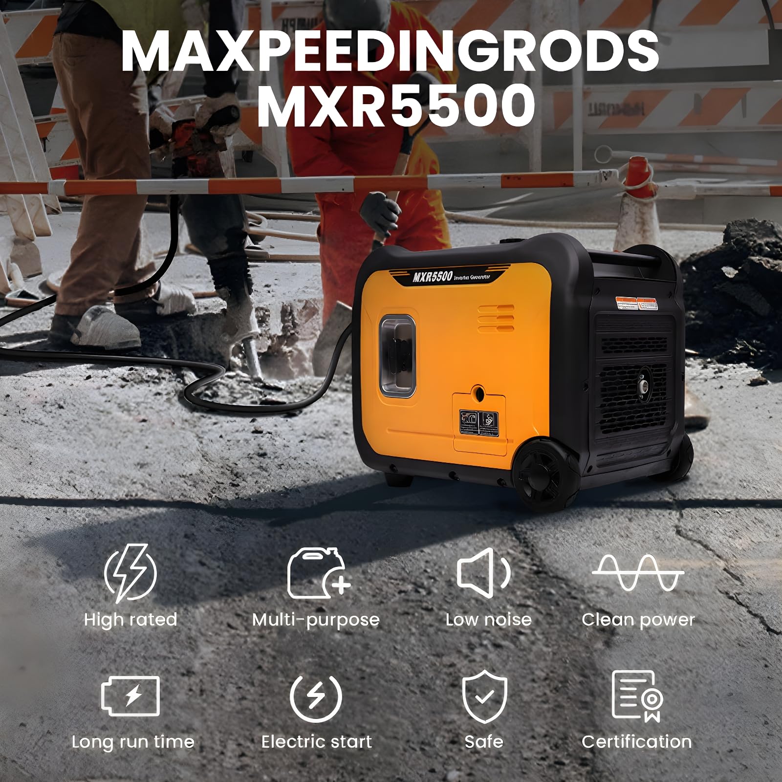 maXpeedingrods 5500W Petrol Inverter Generator Silent Pure Sine Wave Generator for RV Travel,Home Backup,or Jobsites - Image 6