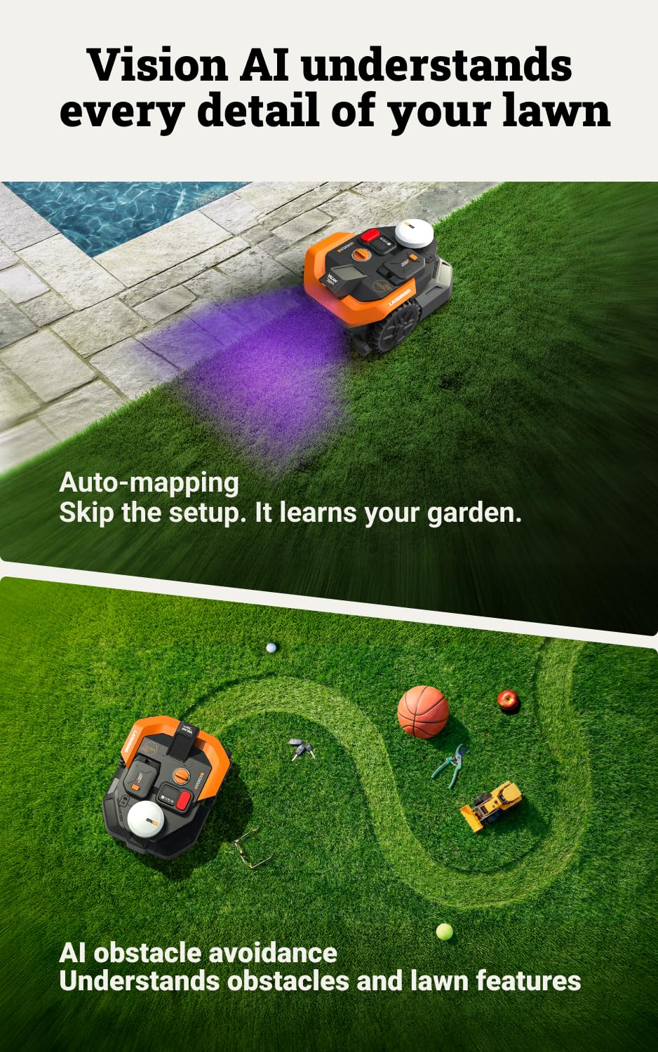WORX Landroid Vision Cloud WR303E 2WD Robotic Lawn Mower - Image 3