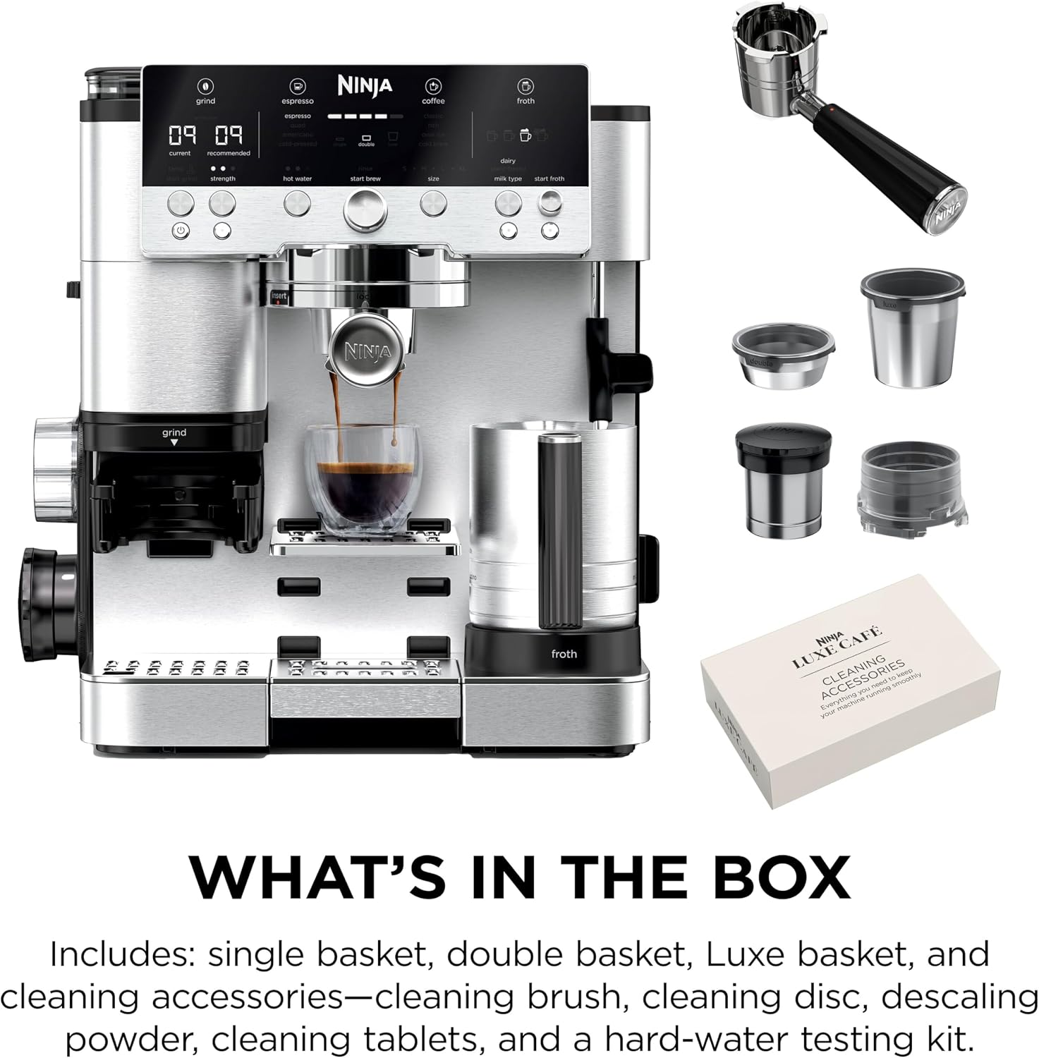 Ninja Luxe Premier 3-in-1 Coffee Machine, Silver ES601UK - Image 10