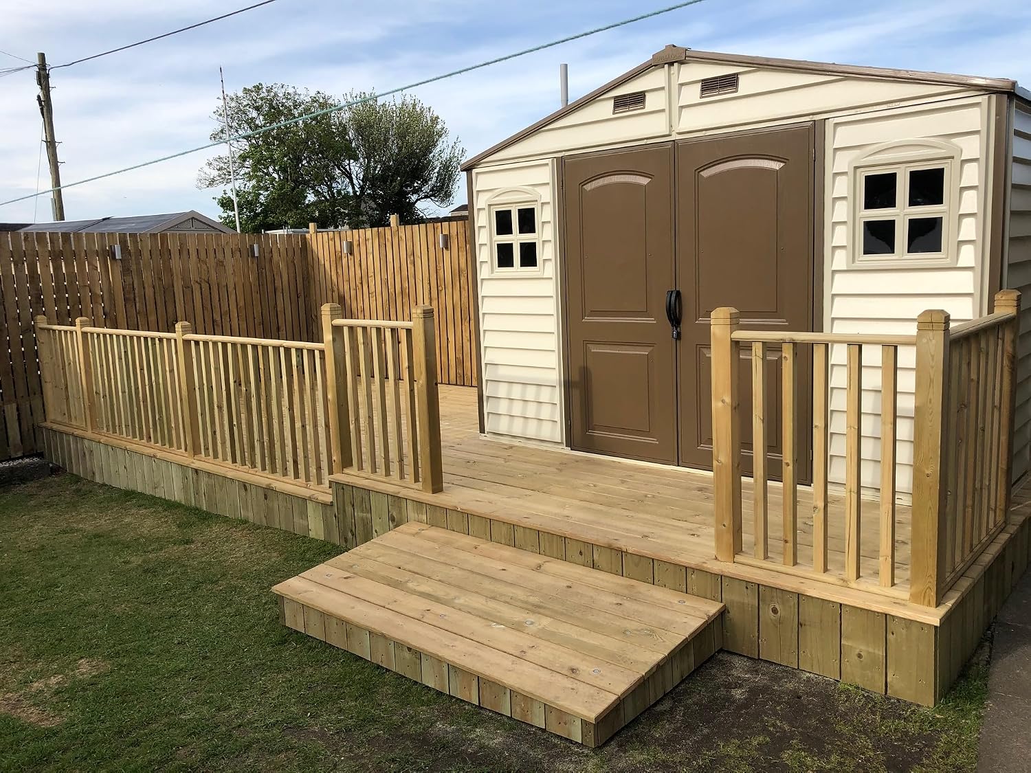 10 x 8 ft Outdoor Plastic Garden Storage Shed with Double Doors, Windows & Metal Foundation Kit - Image 8