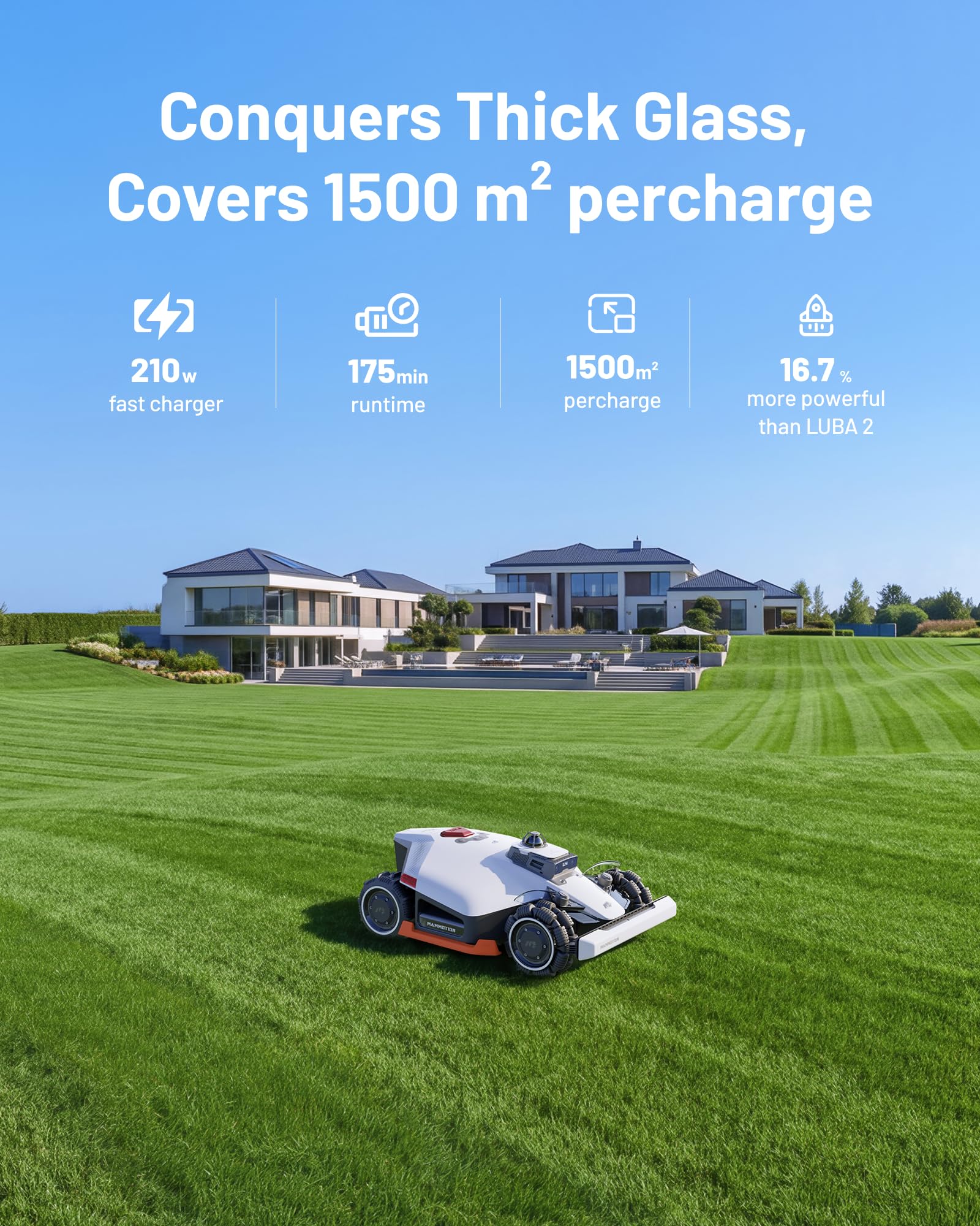 MAMMOTION LUBA 3 AWD 3000 Robotic Lawnmower without Boundary - Image 4