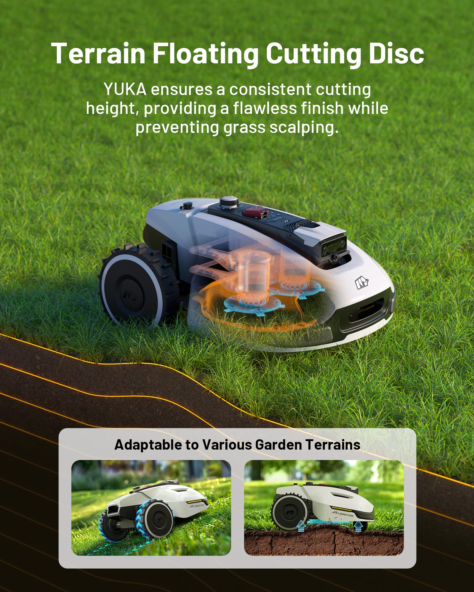 MAMMOTION YUKA 2000 Robot Lawn Mower, Perimeter Wire Free, Recommended 2000 m2, Max.2400 m2, Equipped with UltraSense AI Vision, Handles 45% Slopes - Image 2