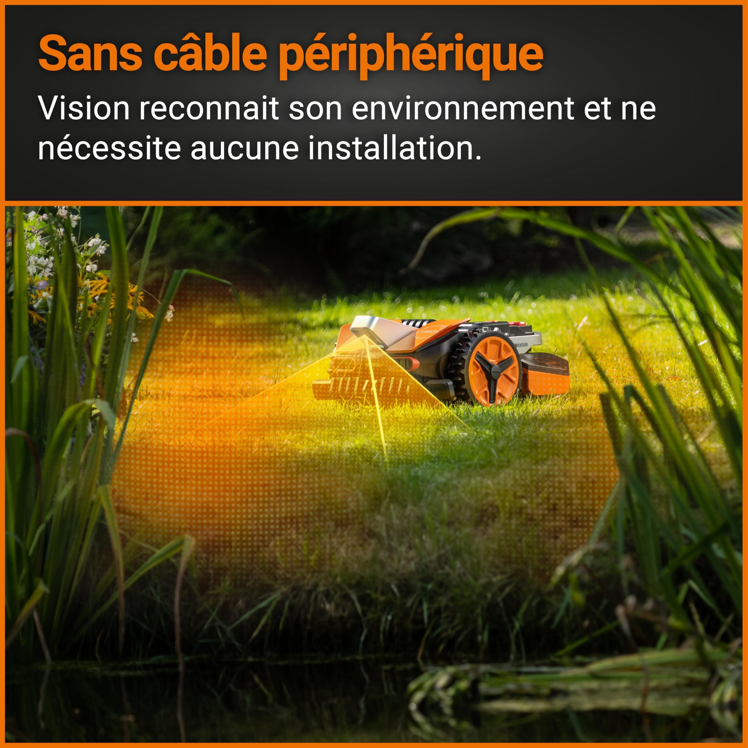 WORX WR202E Landroid Vision Robotic Lawn Mower – 250m2 Patented AIA Mowing Multi-Zone, Auto Charging, 20V PowerShare Battery, Rain Sensor - Image 3