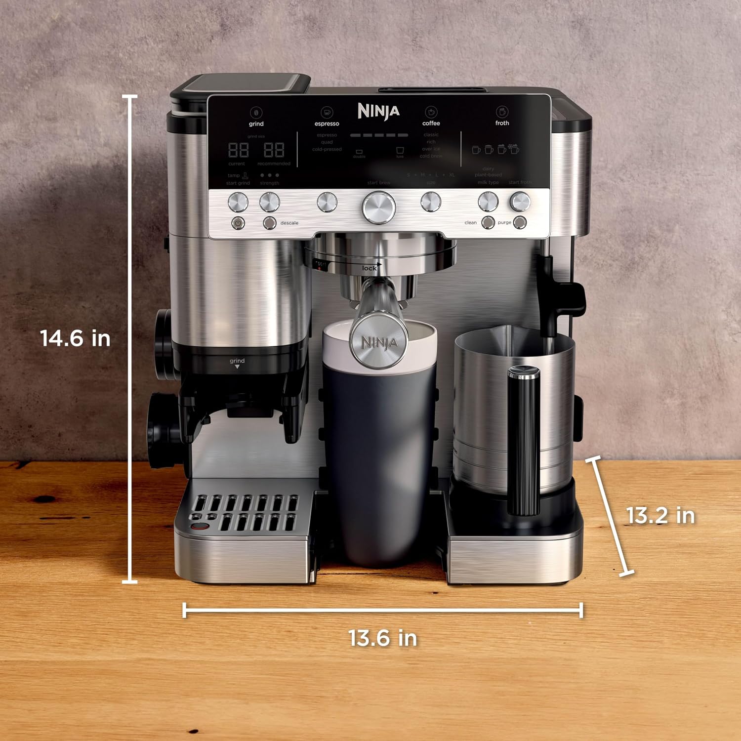 Ninja Luxe Premier 3-in-1 Coffee Machine, Silver ES601UK - Image 9