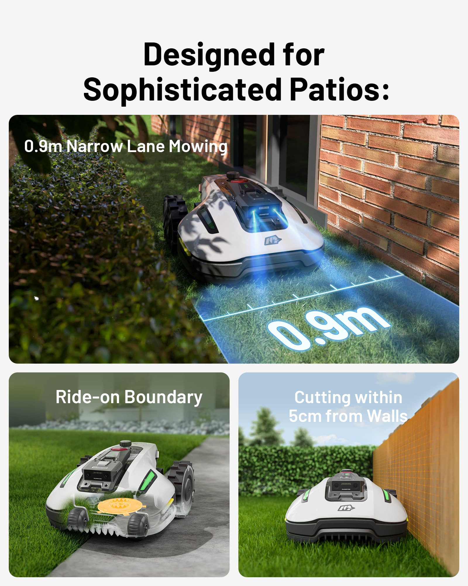 MAMMOTION YUKA mini 500 Robot Lawn Mower, Perimeter Wire Free, Recommended for 500 m2, Maximum 700 m2,3D AI Vision, 45% Slope Capability, Automatic - Image 5