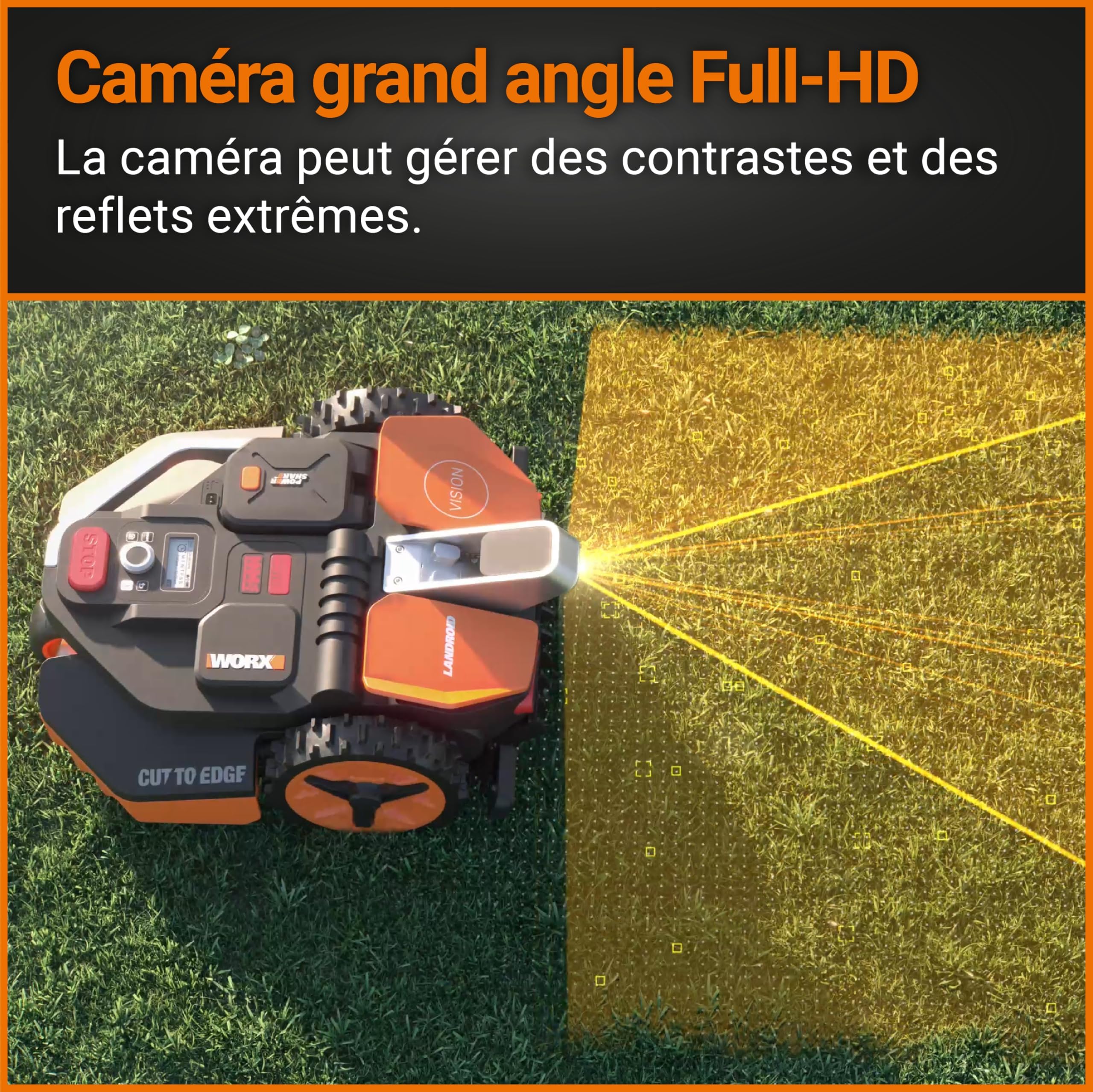 WORX WR202E Landroid Vision Robotic Lawn Mower – 250m2 Patented AIA Mowing Multi-Zone, Auto Charging, 20V PowerShare Battery, Rain Sensor - Image 4