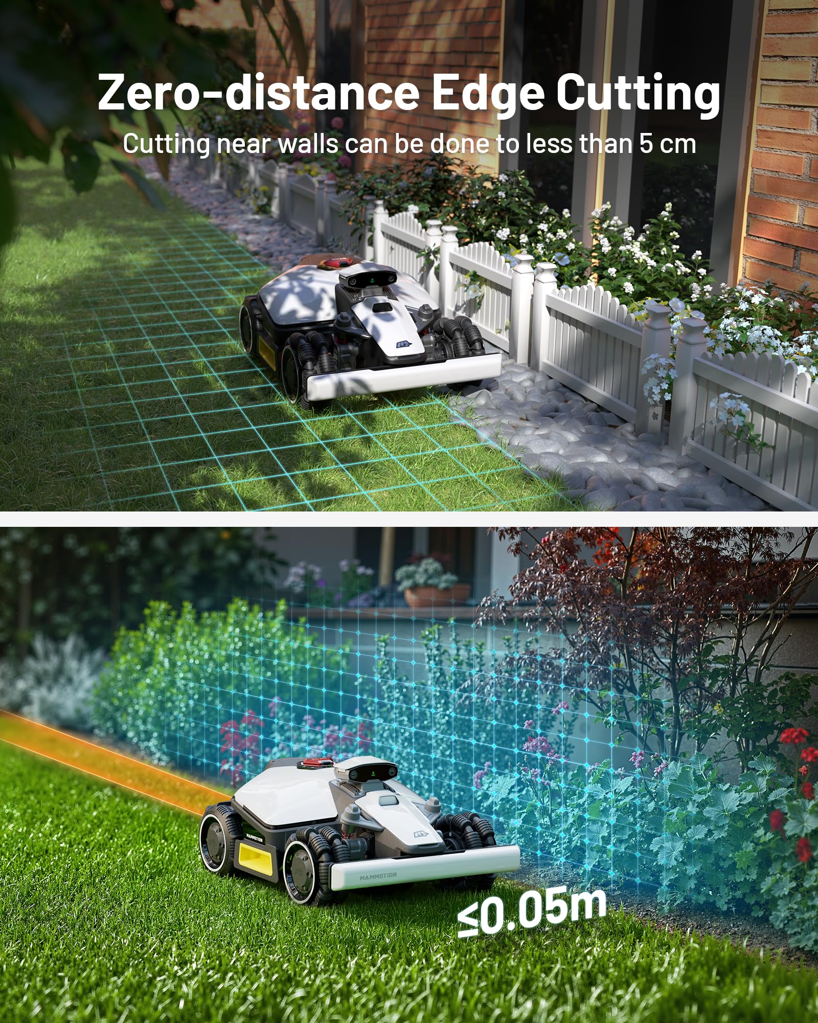 MAMMOTION LUBA mini AWD Robot Lawn Mower without Boundary,Auto Mapping UltraSense AI Vision, 80% Gradient, 20-65 mm Cutting Height (LUBAminiAWD1500) - Image 3
