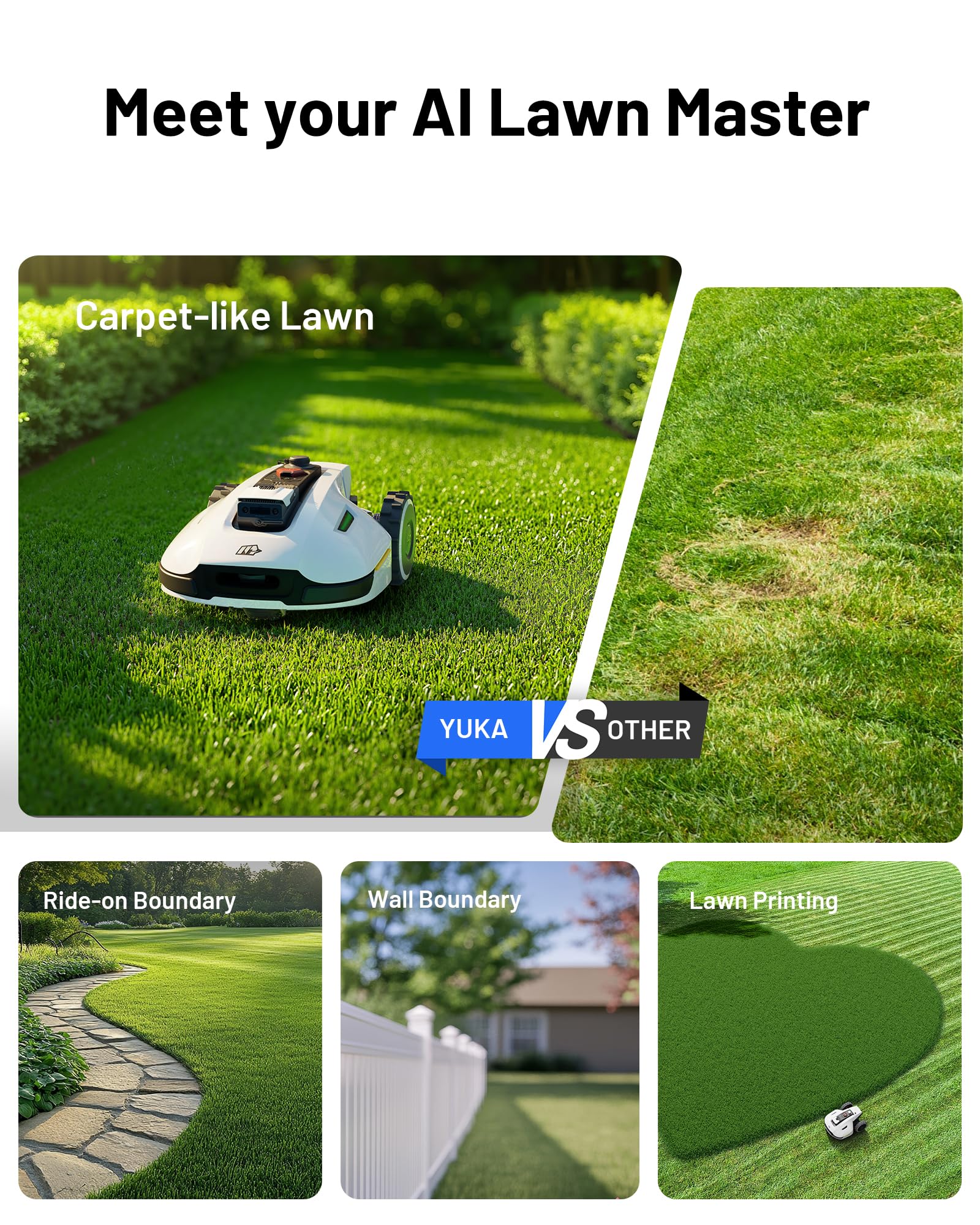 MAMMOTION YUKA 3000 Robot Lawn Mower, Perimeter Wire free,Recommended 3000 m, Max.4000 m,Equipped with Ultrasense Al vision, Handles 45% slopes - Image 6
