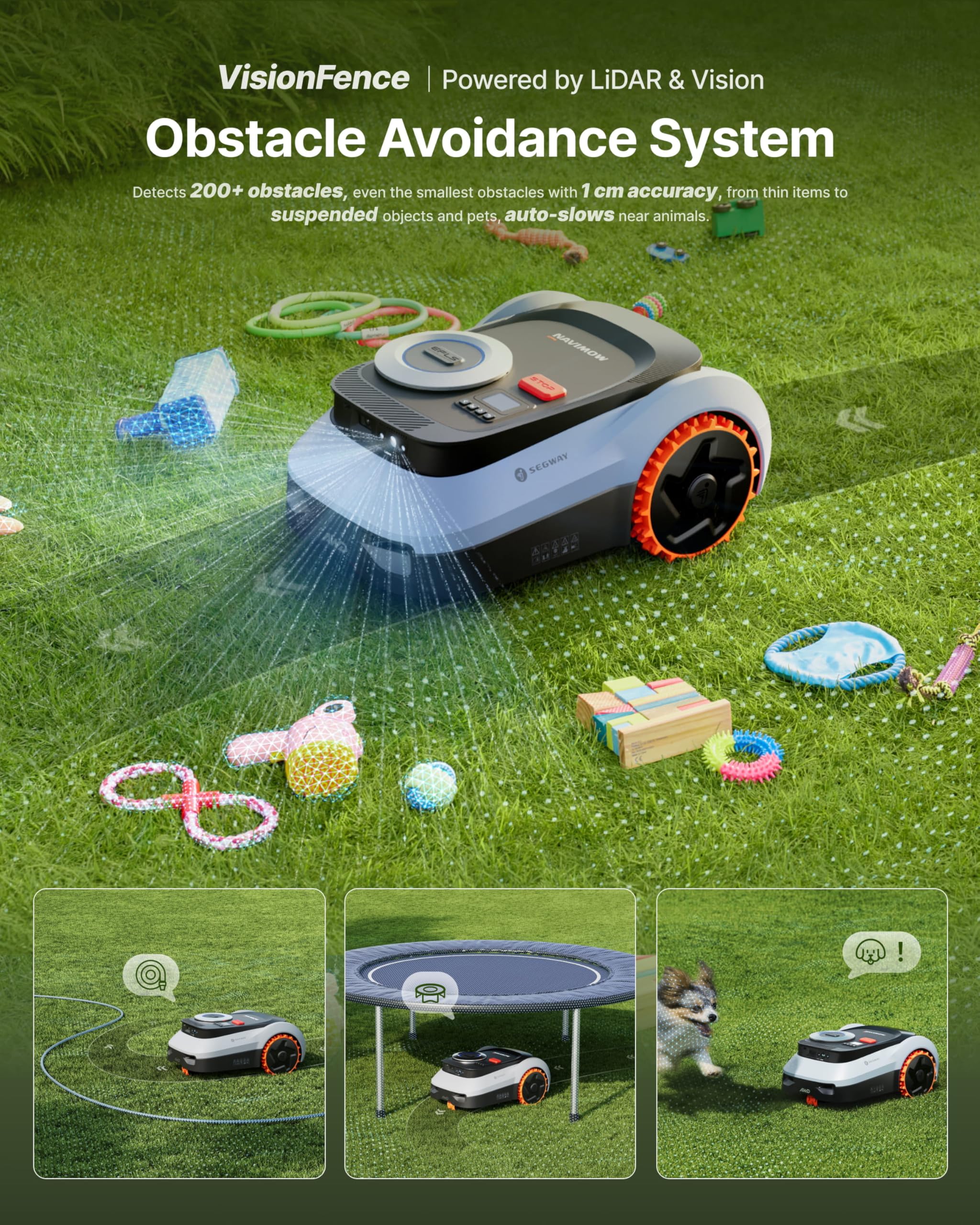 Segway Navimow i210 LiDAR Pro Robotic Lawn Mower with Garage M for 1000 m2 - Image 6