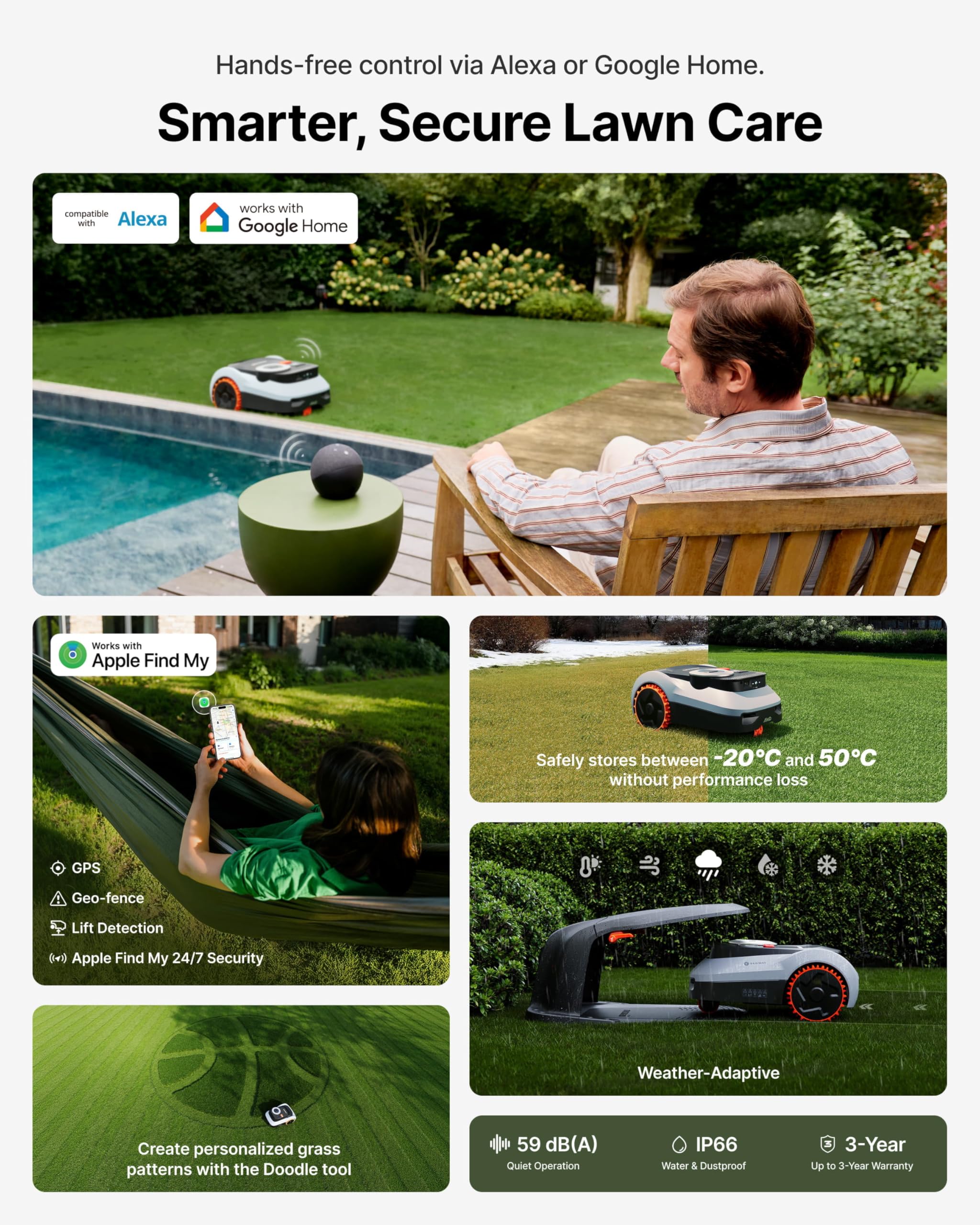 Segway Navimow i210 LiDAR Pro Robotic Lawn Mower with Garage M for 1000 m2 - Image 7