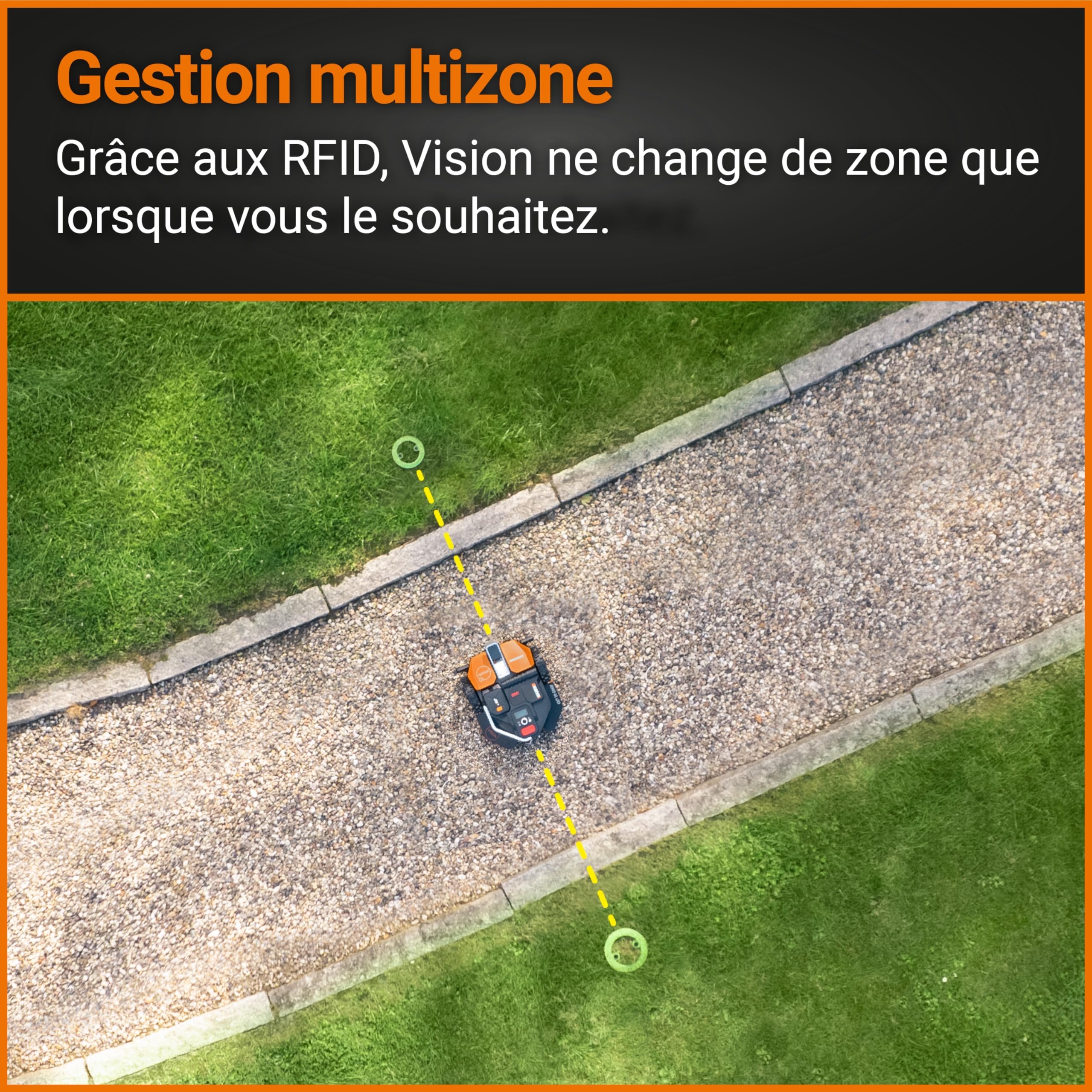 WORX WR202E Landroid Vision Robotic Lawn Mower – 250m2 Patented AIA Mowing Multi-Zone, Auto Charging, 20V PowerShare Battery, Rain Sensor - Image 7