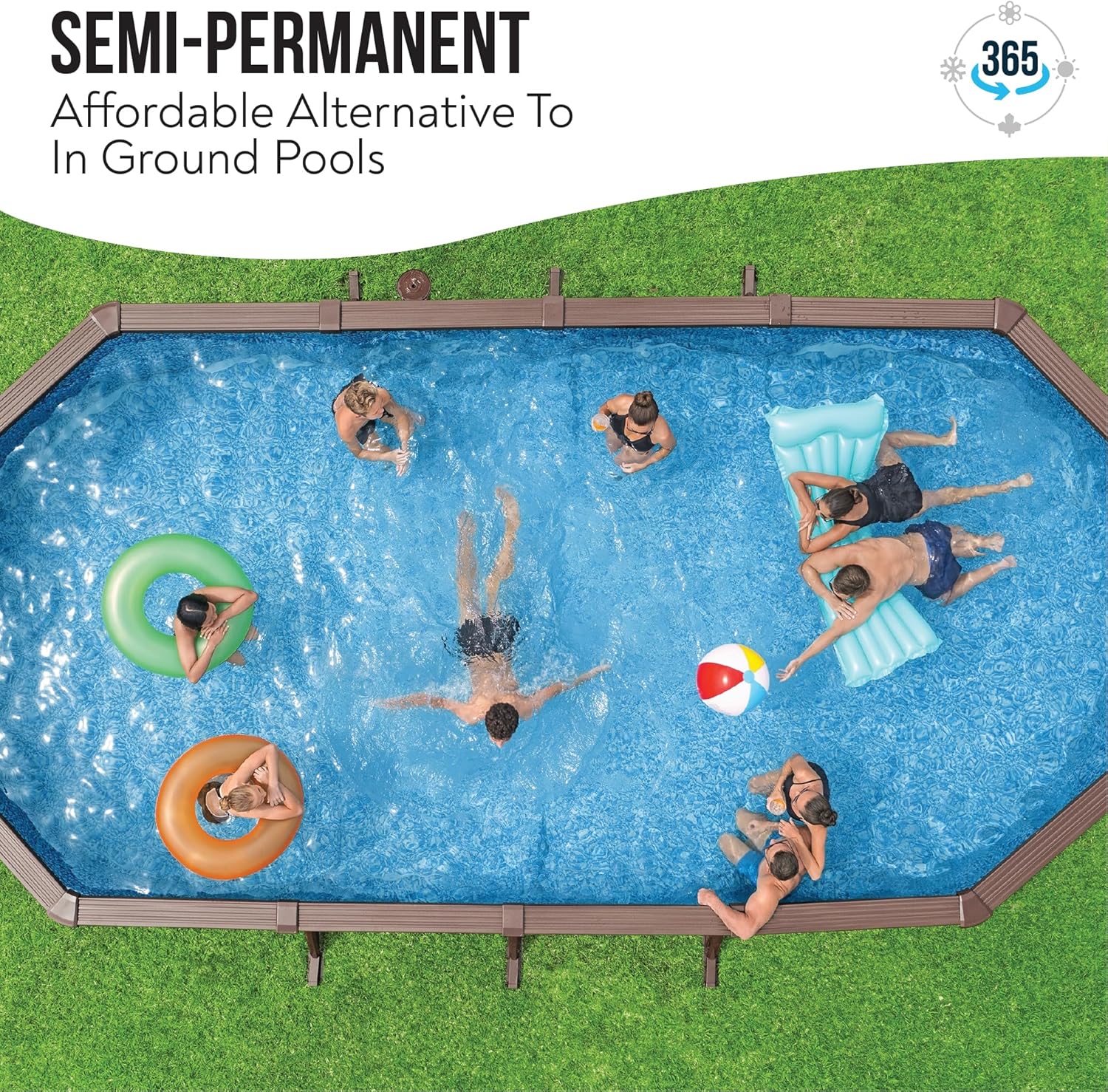 24ft Oval Above Ground Steel Wall Swimming Pool Set with Sand Filter Pump - Image 2