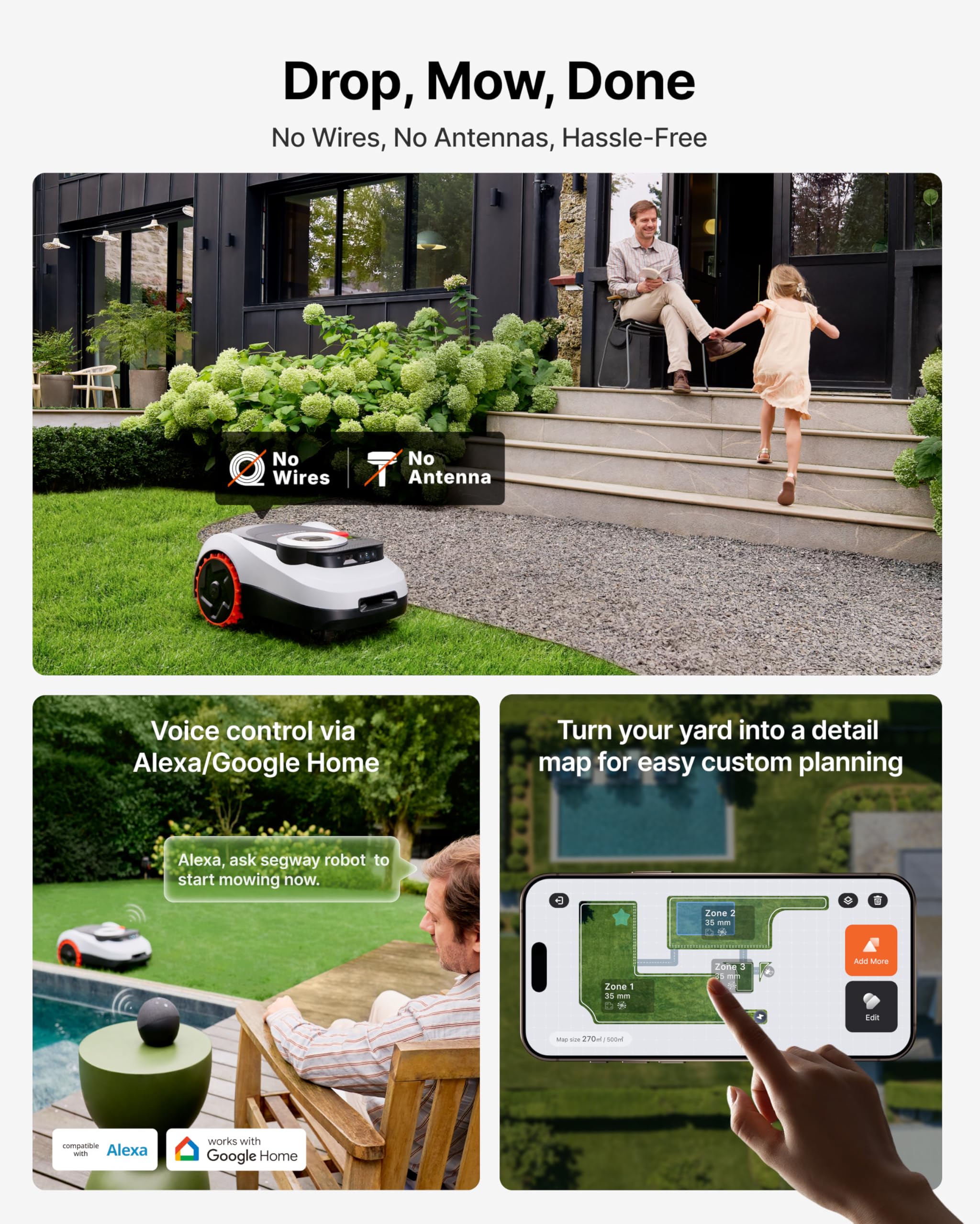 Segway Navimow i215 LiDAR Robotic Lawn Mower without Boundary, Rec. 1500 m2 - Image 2
