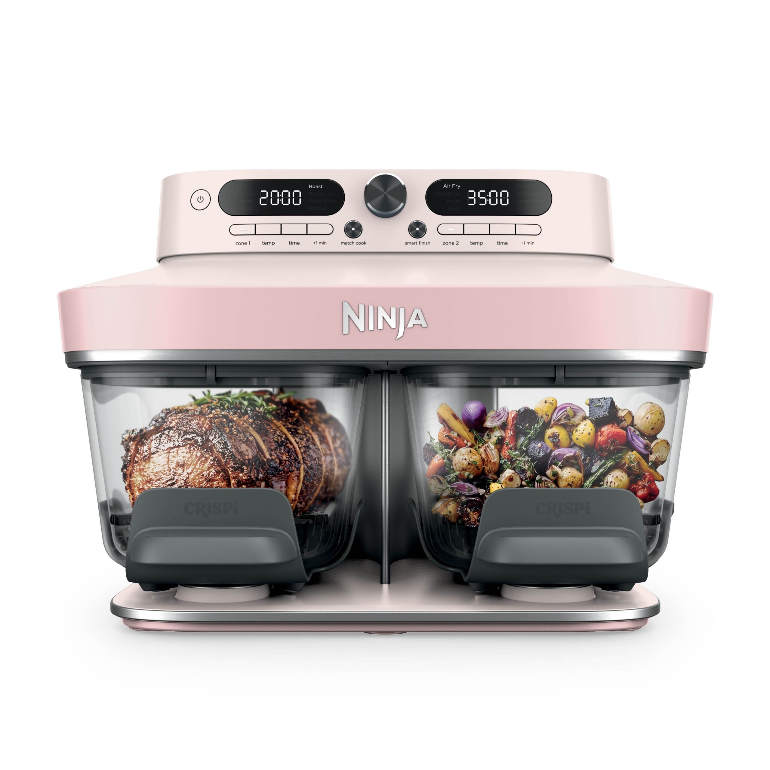 Ninja CRISPi DualZone 8-in-1 Function Glass Air Fryer - Rose Quartz DD102UKPK1