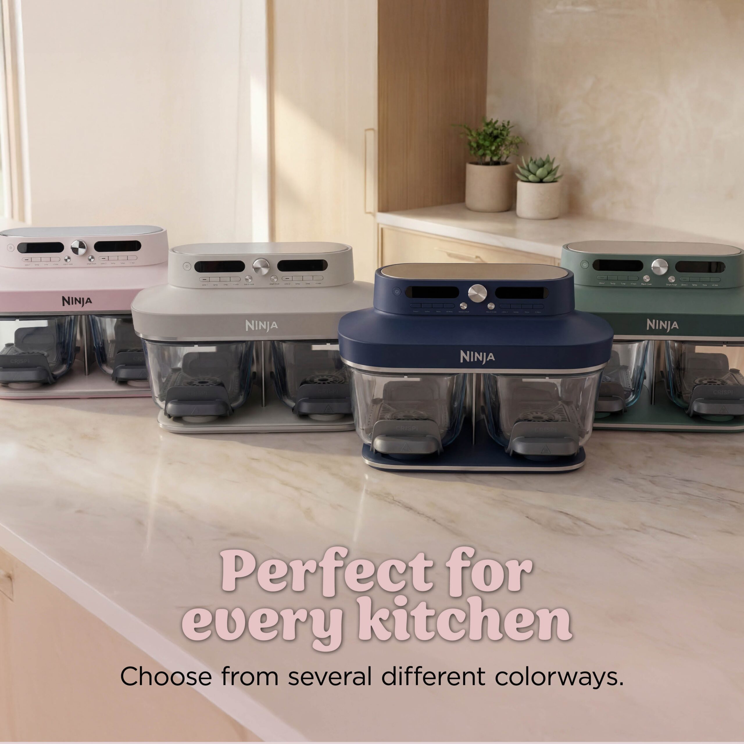Ninja CRISPi DualZone 8-in-1 Function Glass Air Fryer - Rose Quartz DD102UKPK1 - Image 8