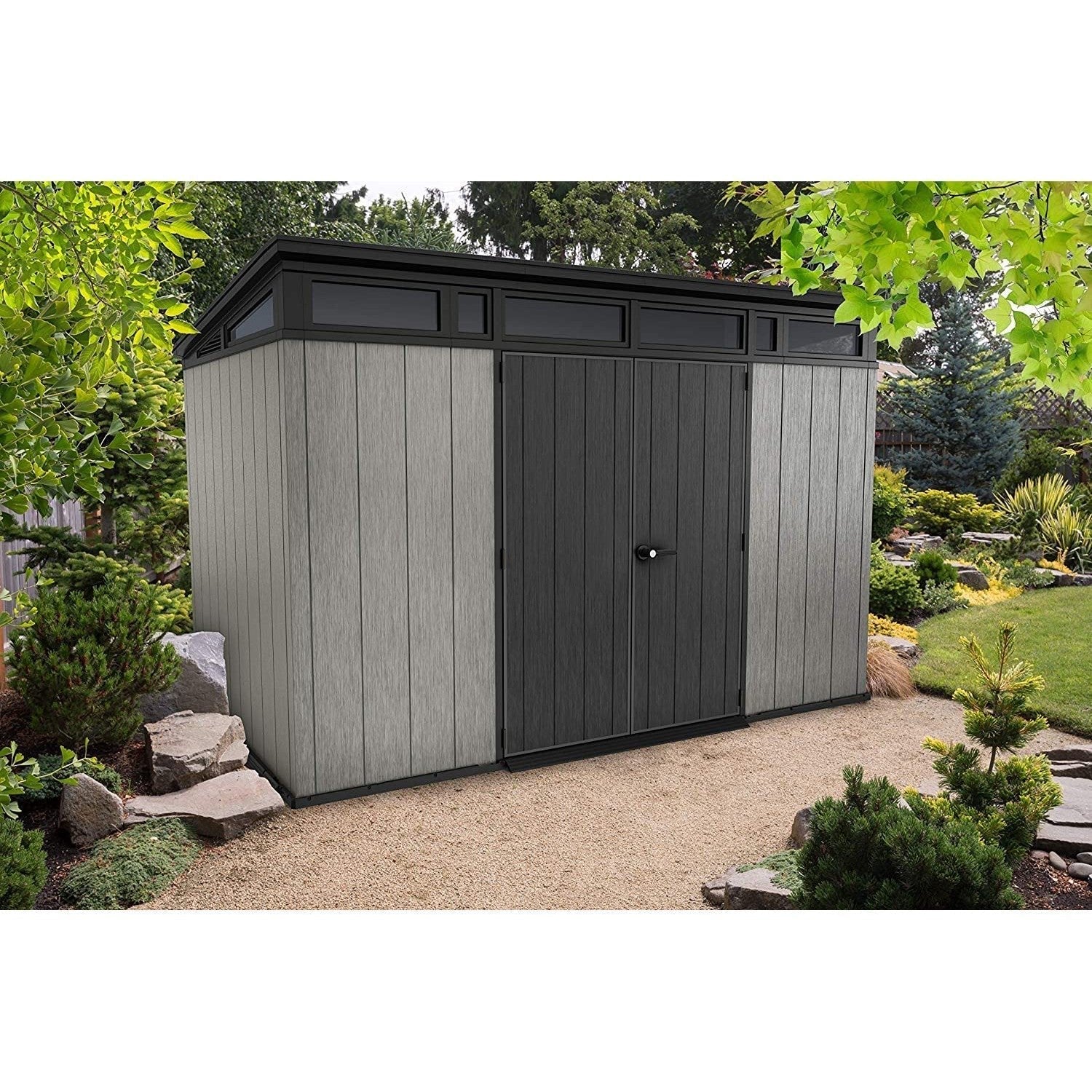11x 7 Artisan Heavy Duty Plastic Pent Shed – Grey - Image 2