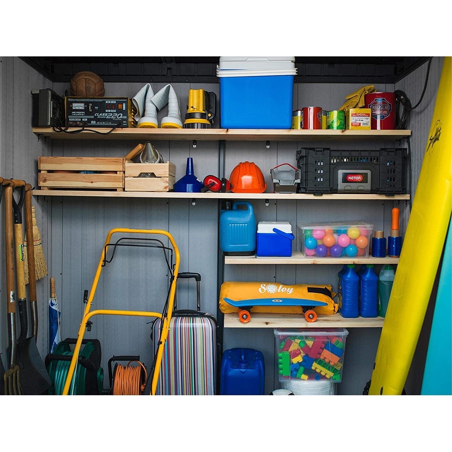 11x 7 Artisan Heavy Duty Plastic Pent Shed – Grey - Image 7