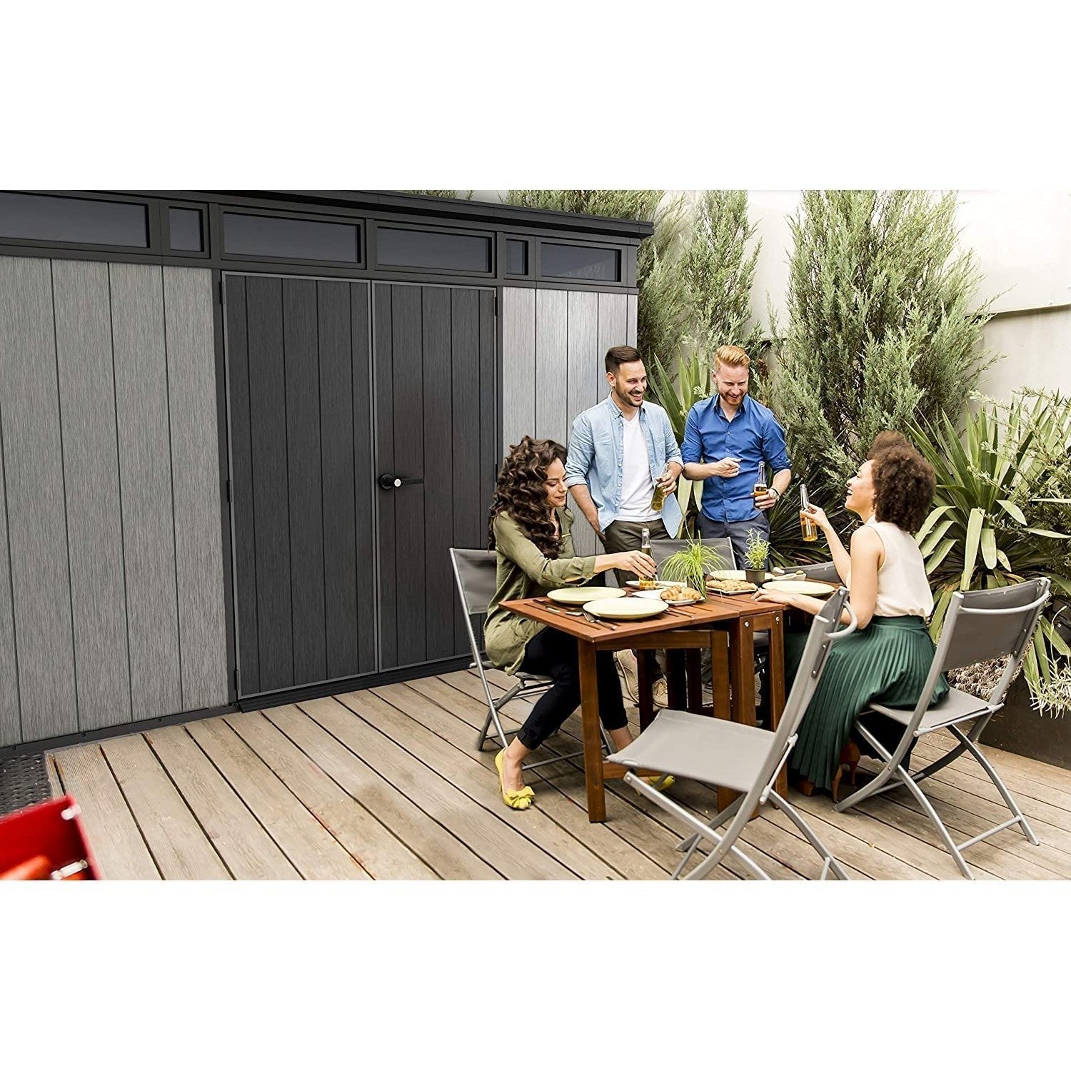 11x 7 Artisan Heavy Duty Plastic Pent Shed – Grey - Image 8