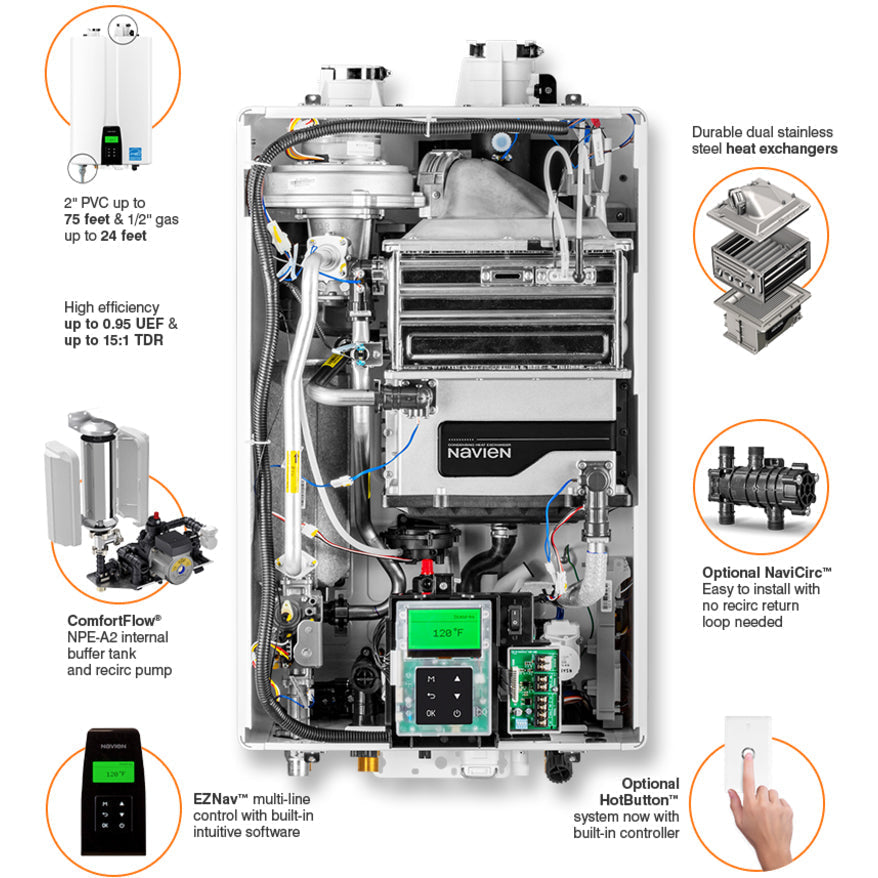 NPE-210A2 - Condensing Tankless Water Heater - 180,000 BTU - Image 2