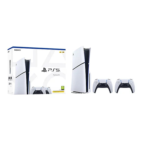 Sony PlayStation 5 Slim Disc Edition Console Bundle (PS5) – 1TB SSD, Disc Version, DualSense Wireless Controllers x2 - Image 2